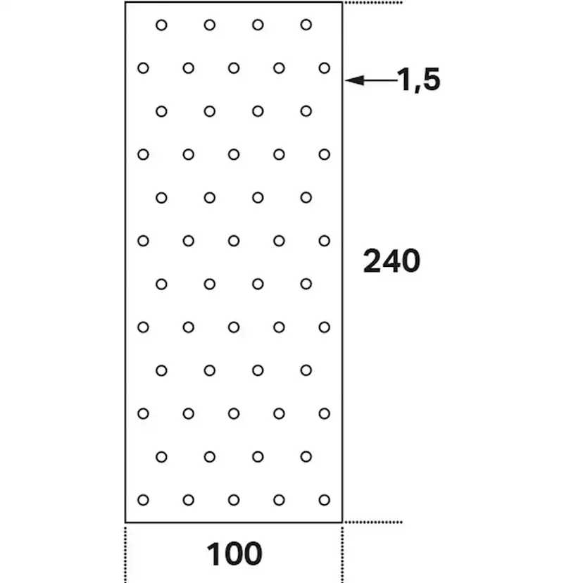 Hålplatta Hp 100x240x1,5 100x240x1,5 mm