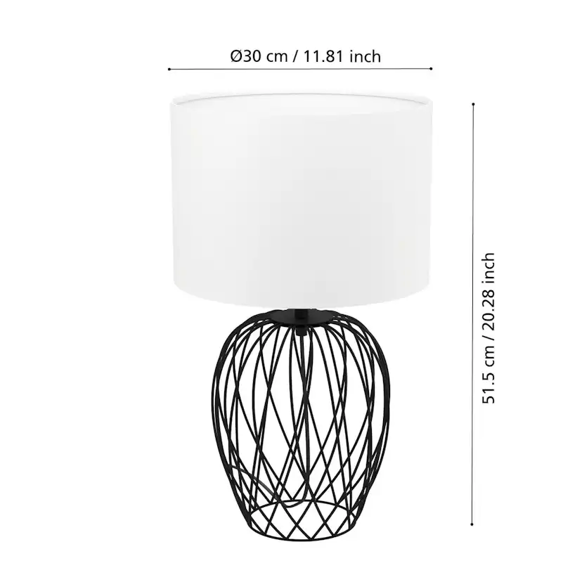 Bordslampa Eglo Nimlet Svart Vit