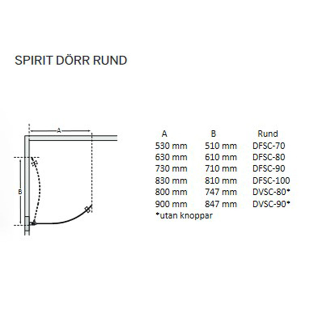 Duschdörr Macro Design Spirit Rund utan Handtagshål