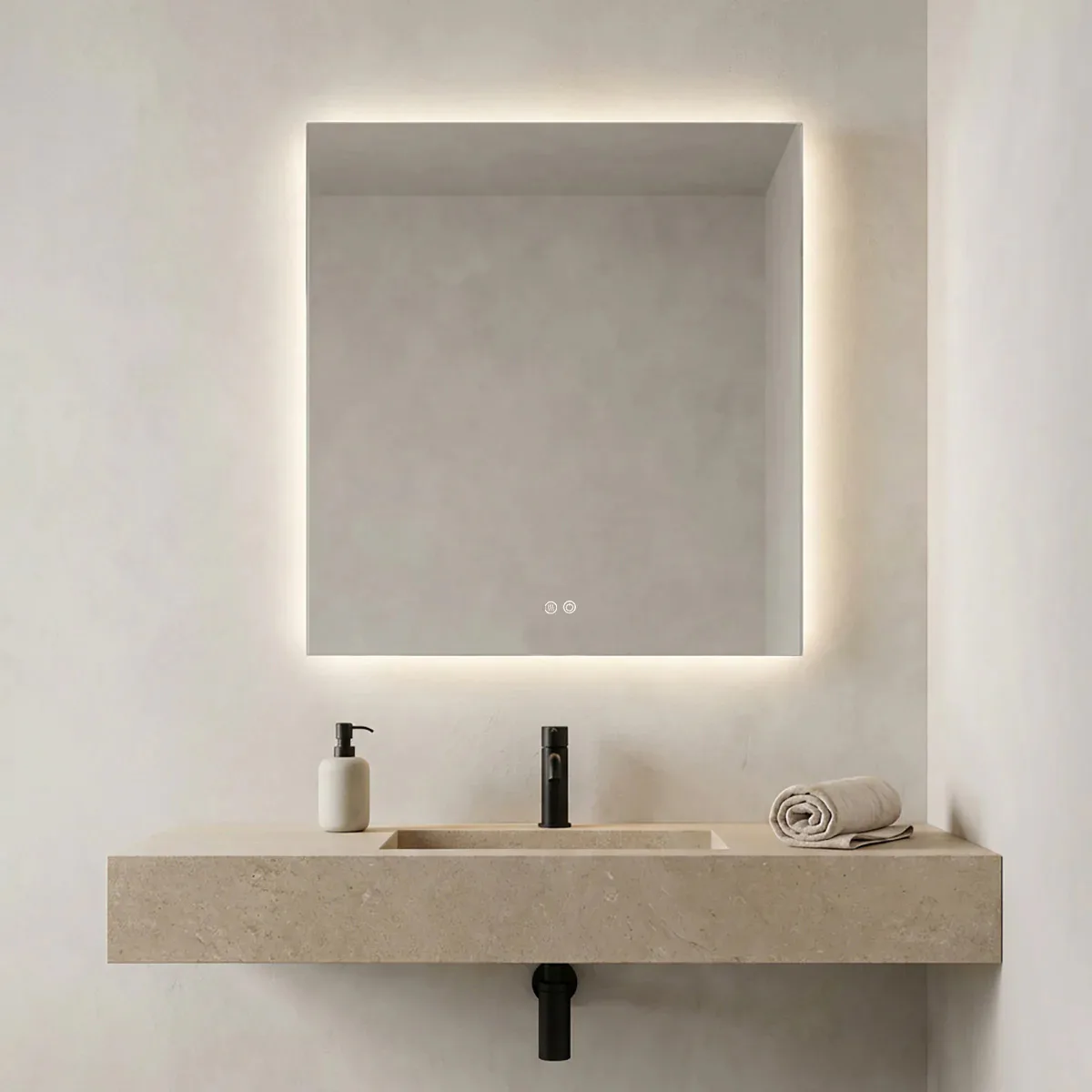 Badrumsspegel Imfri LED 80x80 cm Tenfors Verona B: 800 mm