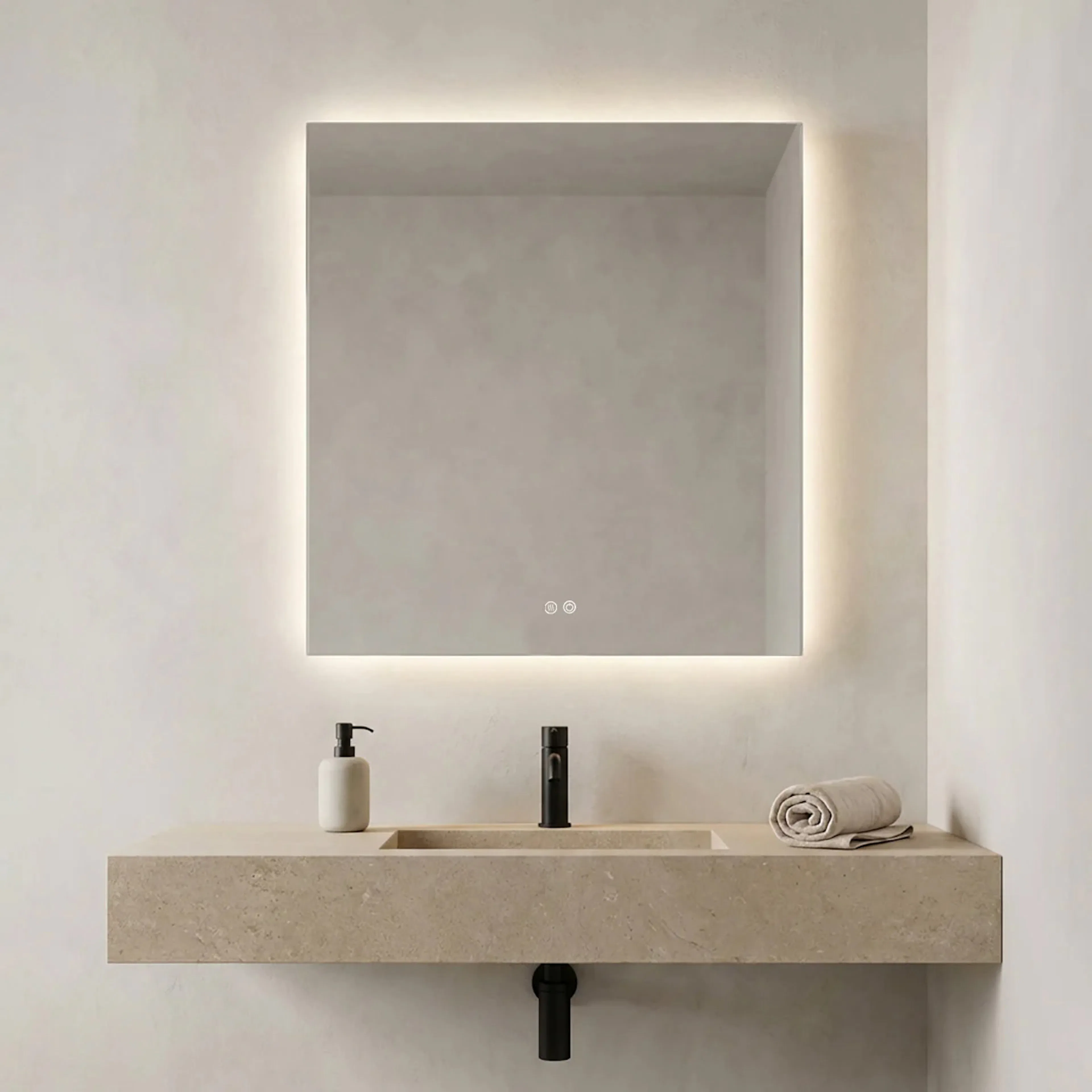 Badrumsspegel Imfri LED 80x80 cm Tenfors Verona B: 800 mm