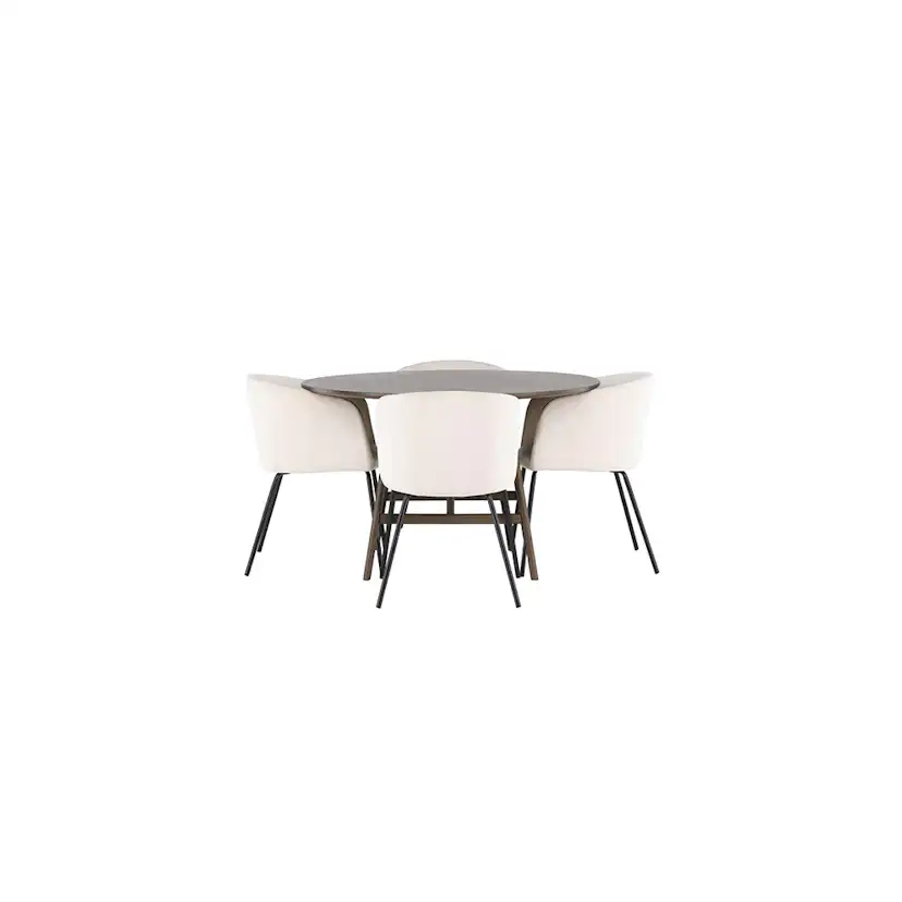 Matgrupp Venture Home Kaseidon Ø100 cm med 4 st Berit stolar