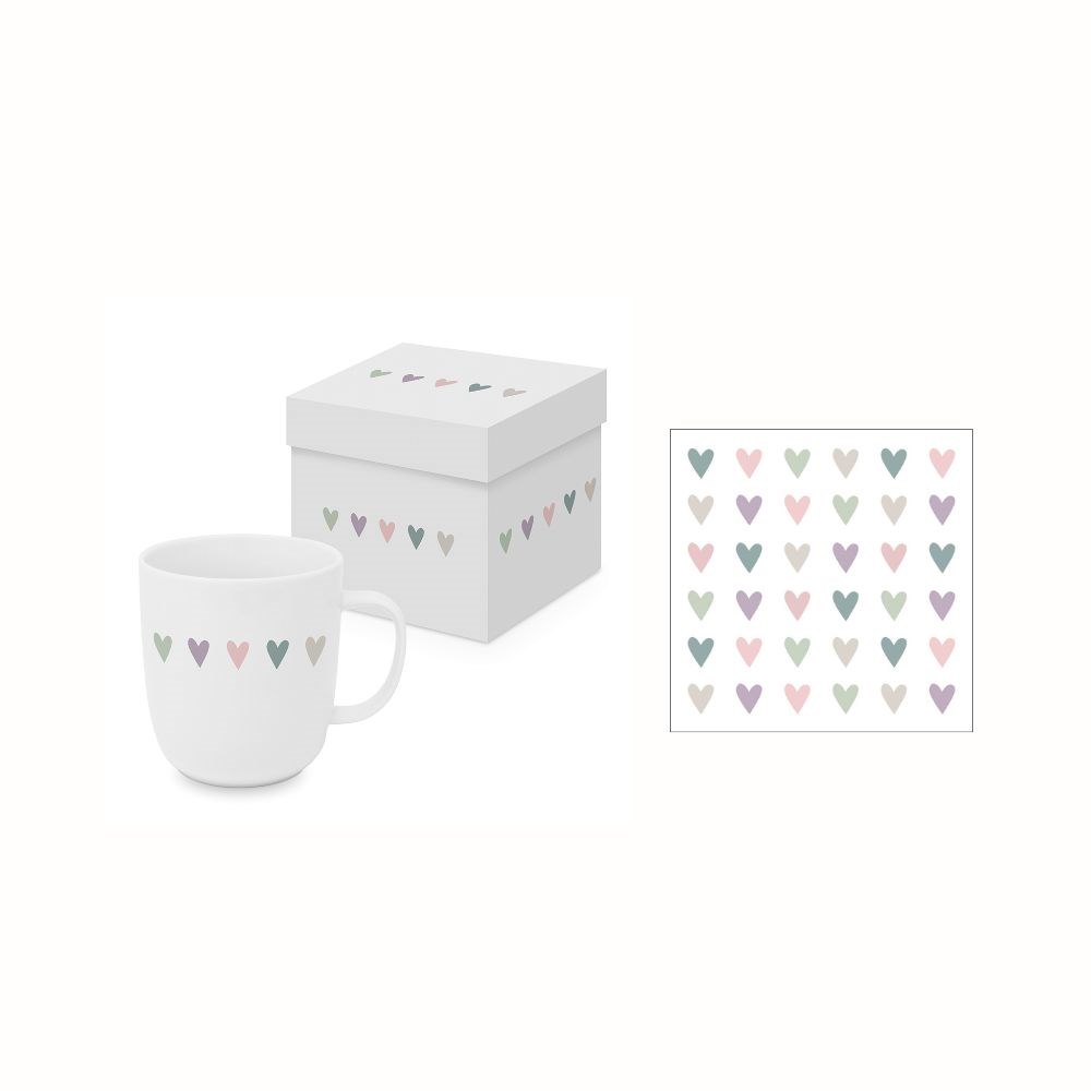Gåvoset Paperproducts Design Heart Infusion Mugg 40 cl + Servett
