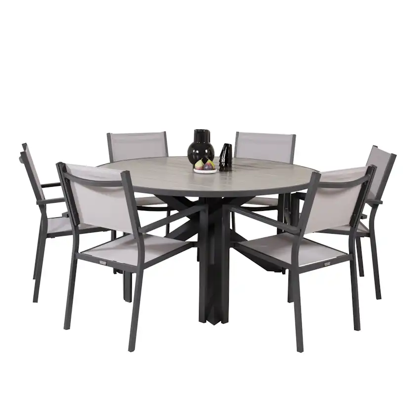 Matgrupp Venture Home Pincy Ø140 med 6 Copacabana Matstolar