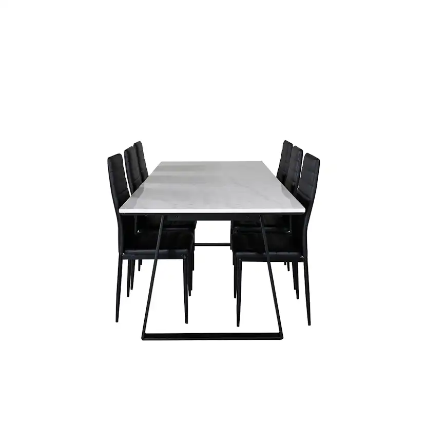 Matgrupp Venture Home Estelle med 6 Sly Stolar Konstläder