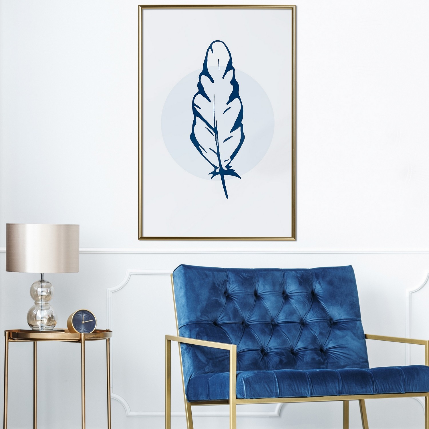 Poster Artgeist Affisch Blue Feather