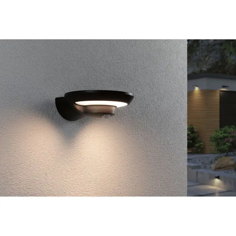 Fasadbelysning Solcell Paulmann Bordola LED med Skymningsstyrd rörelsedetektor IP44
