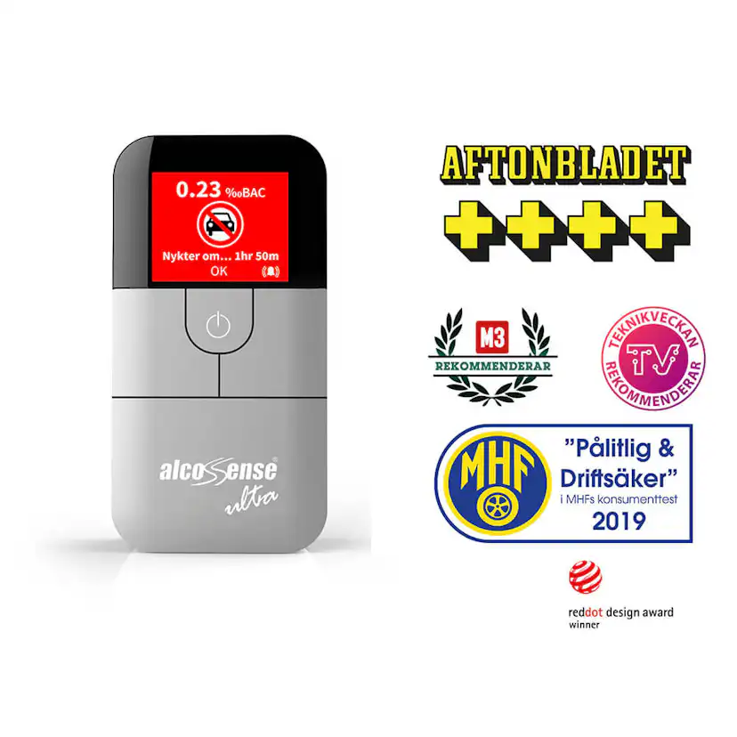 Alkoholmätare Alcosense Ultra Bränslecellsensor & BlowCoach Teknik