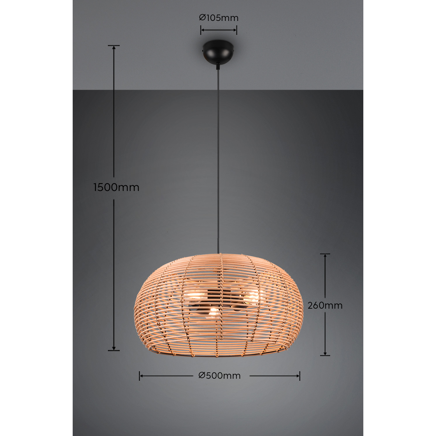 Taklampa Trio Inga 50 cm E27