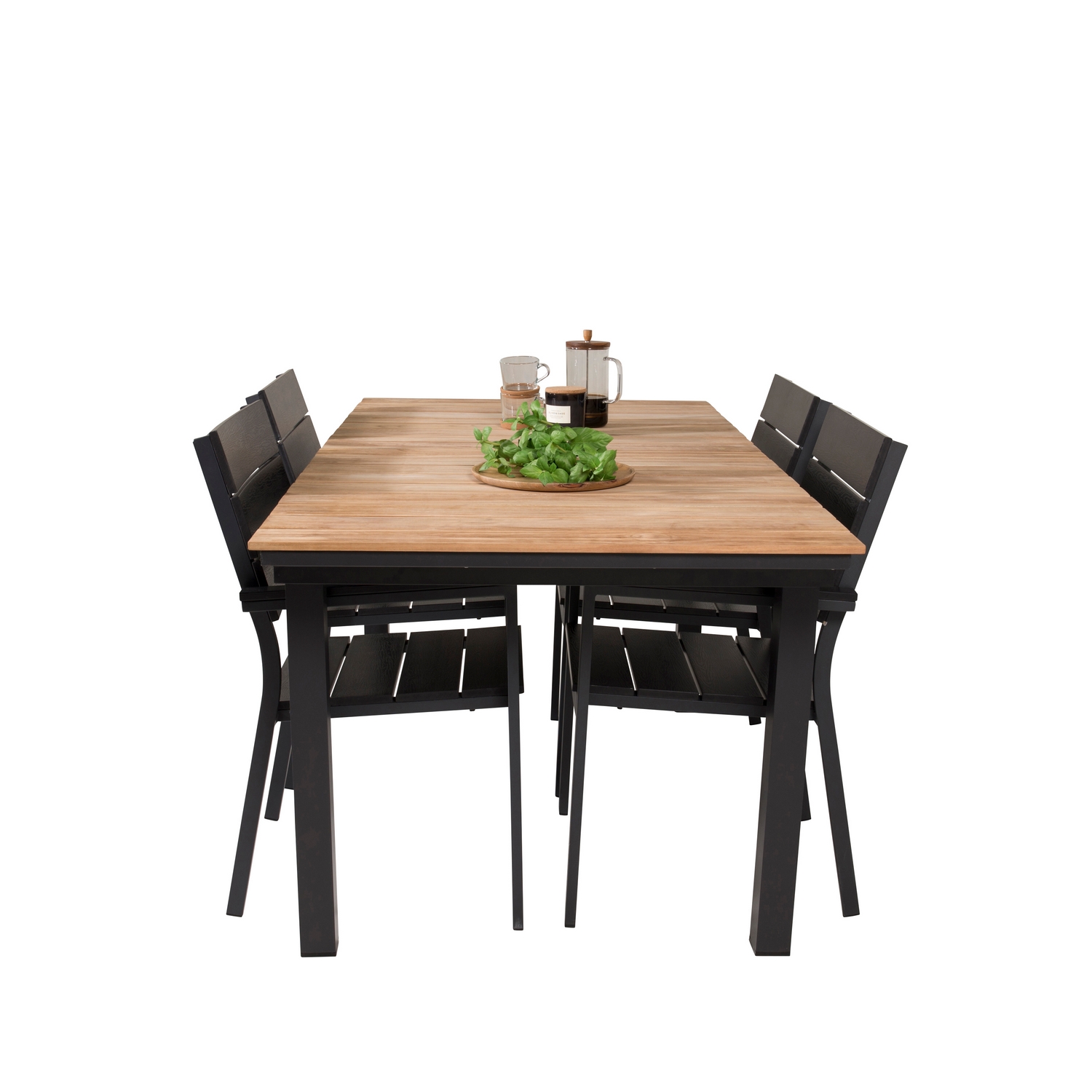 Matgrupp Utomhus Venture Home Meya 160/240 med 4 Lova Trädgårdsstolar