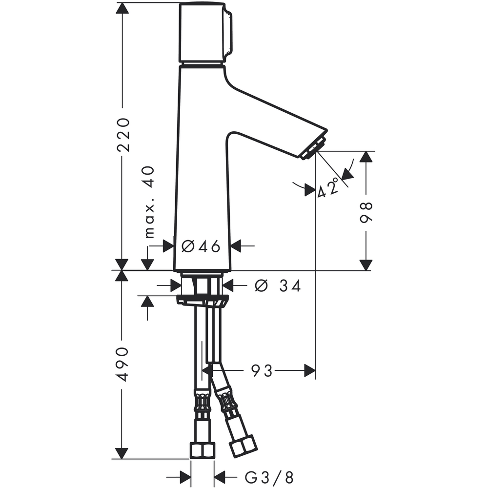 Tvättställsblandare Hansgrohe Talis Select S 100