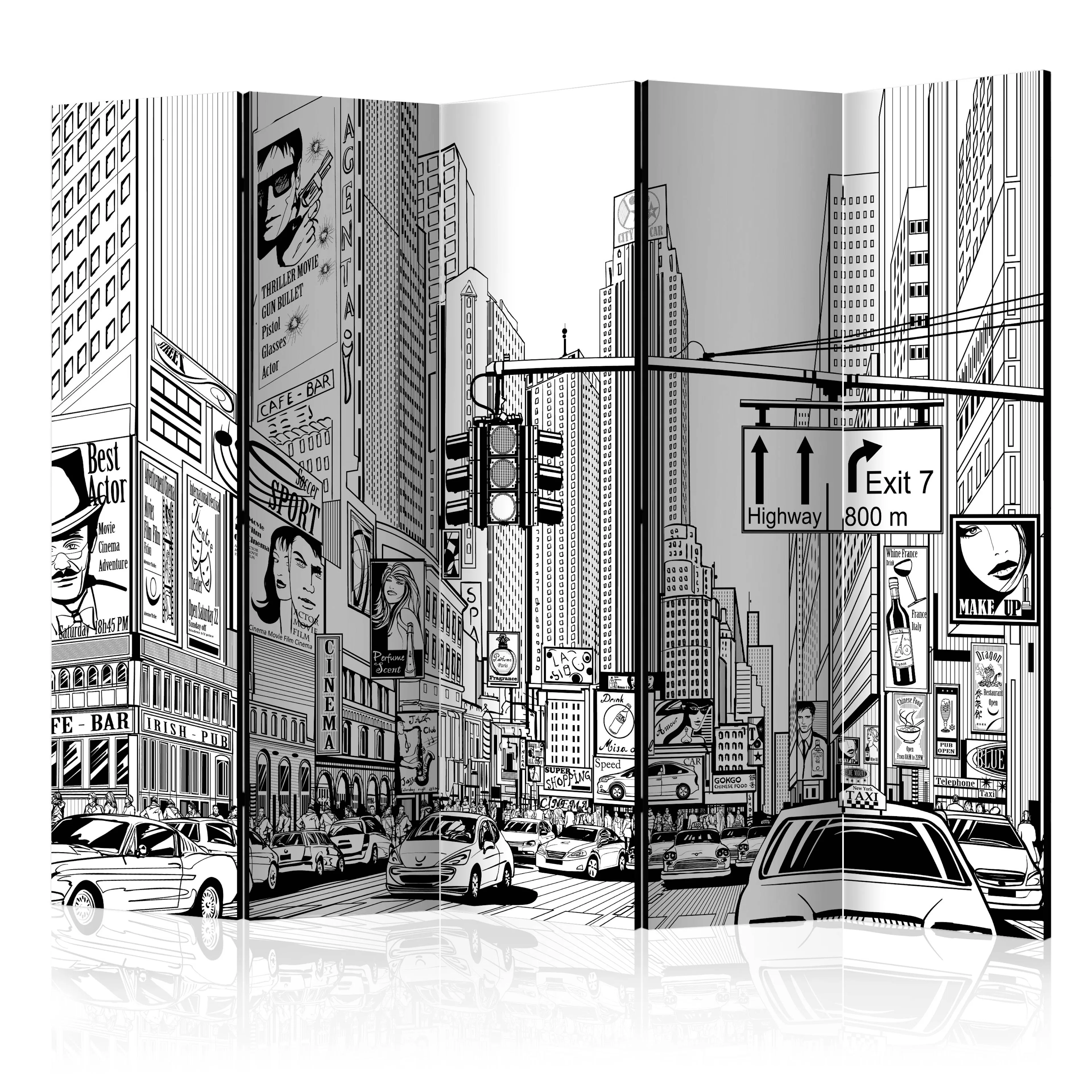 Rumsavdelare Skärmvägg Arkiio Street in New York City II 225x172 cm