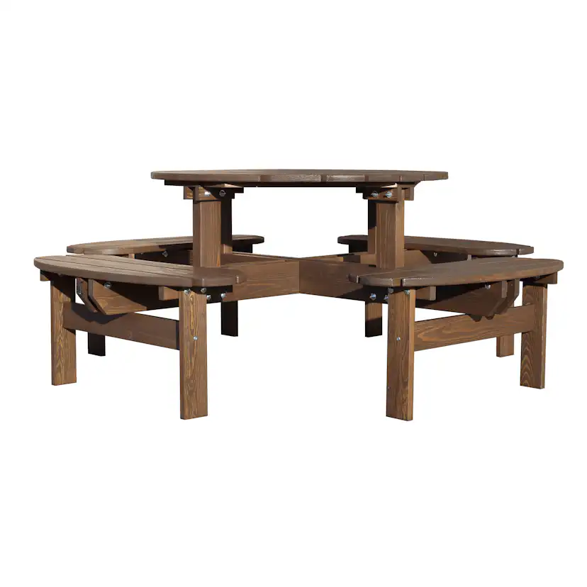 Picknickbord Baltic Garden Rondo Picnic, Robust Bänkbord med 8 Sittplatser