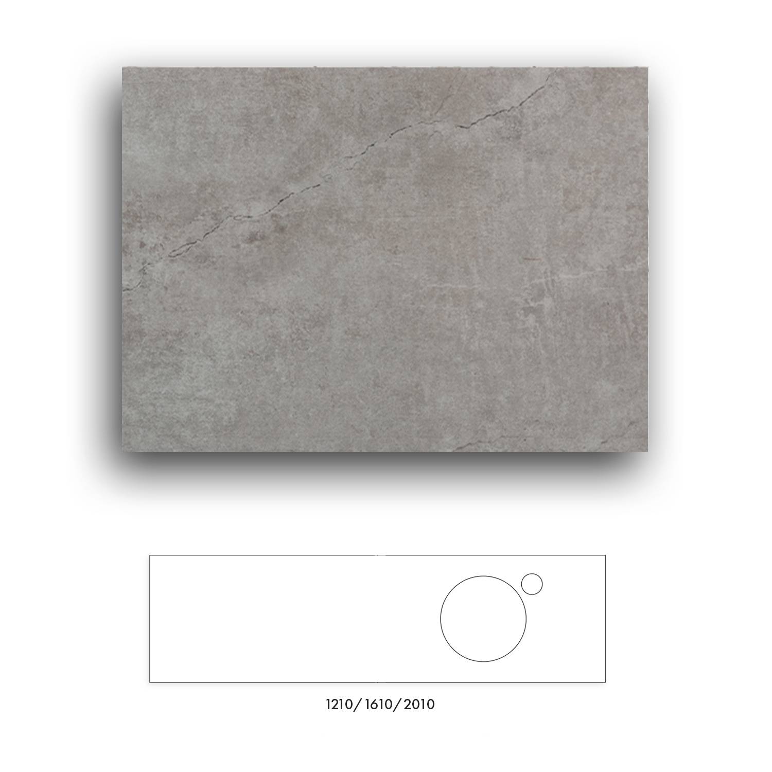 Bänkskiva Macro Design Crown+ Dekton  1610 till Tvättställsskåp Crown