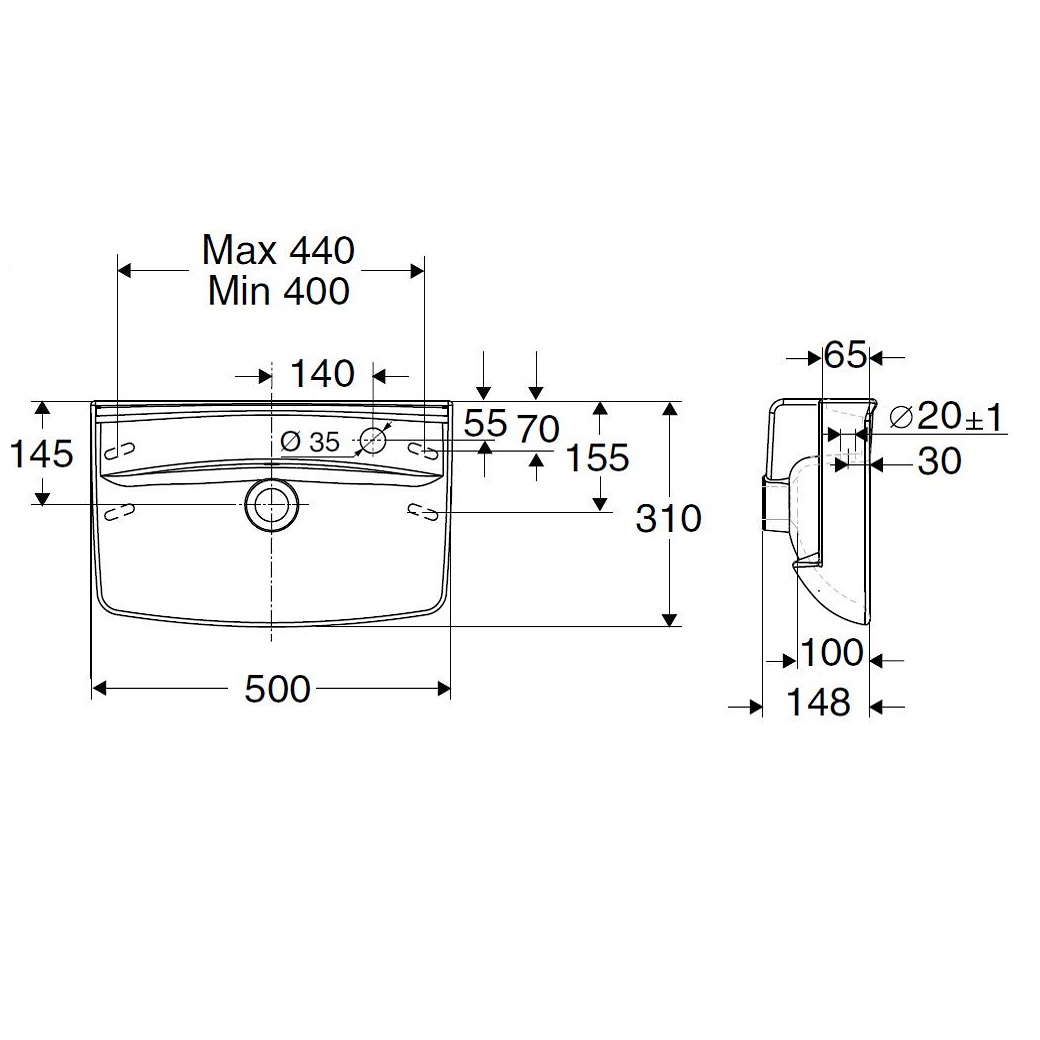Tvättställ Ifö Spira 50 cm