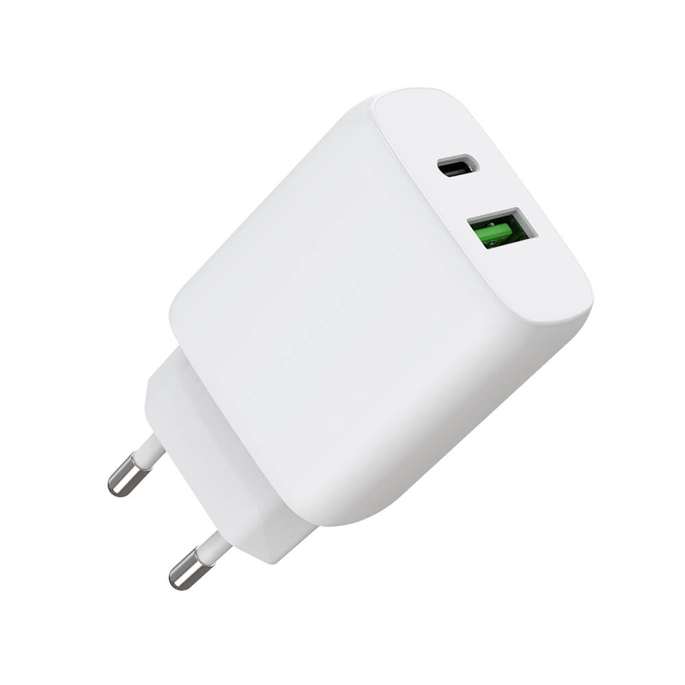 Laddare GEAR 220V 1xUSB-C + 1xUSB-A PD/PPS 30W  + 18W QC