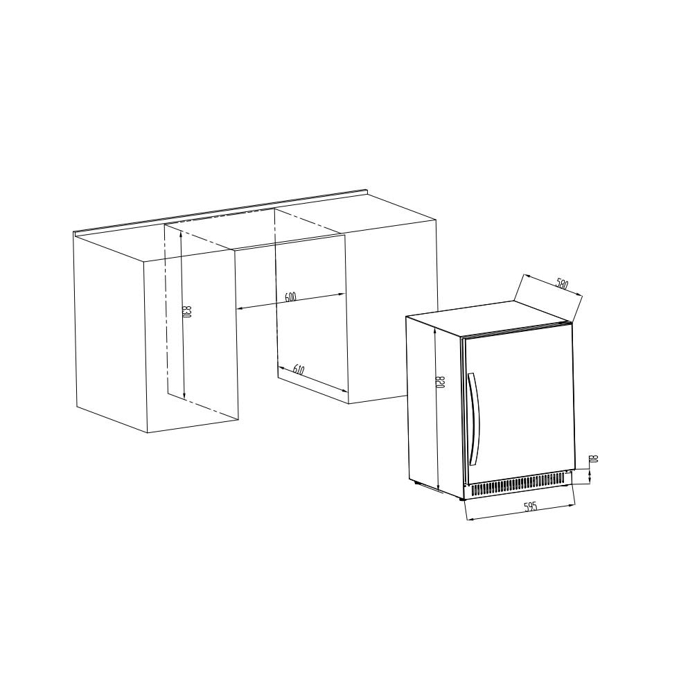 Ölkyl Cavin Outdoor Collection Inbyggbart utomhuskylskåp