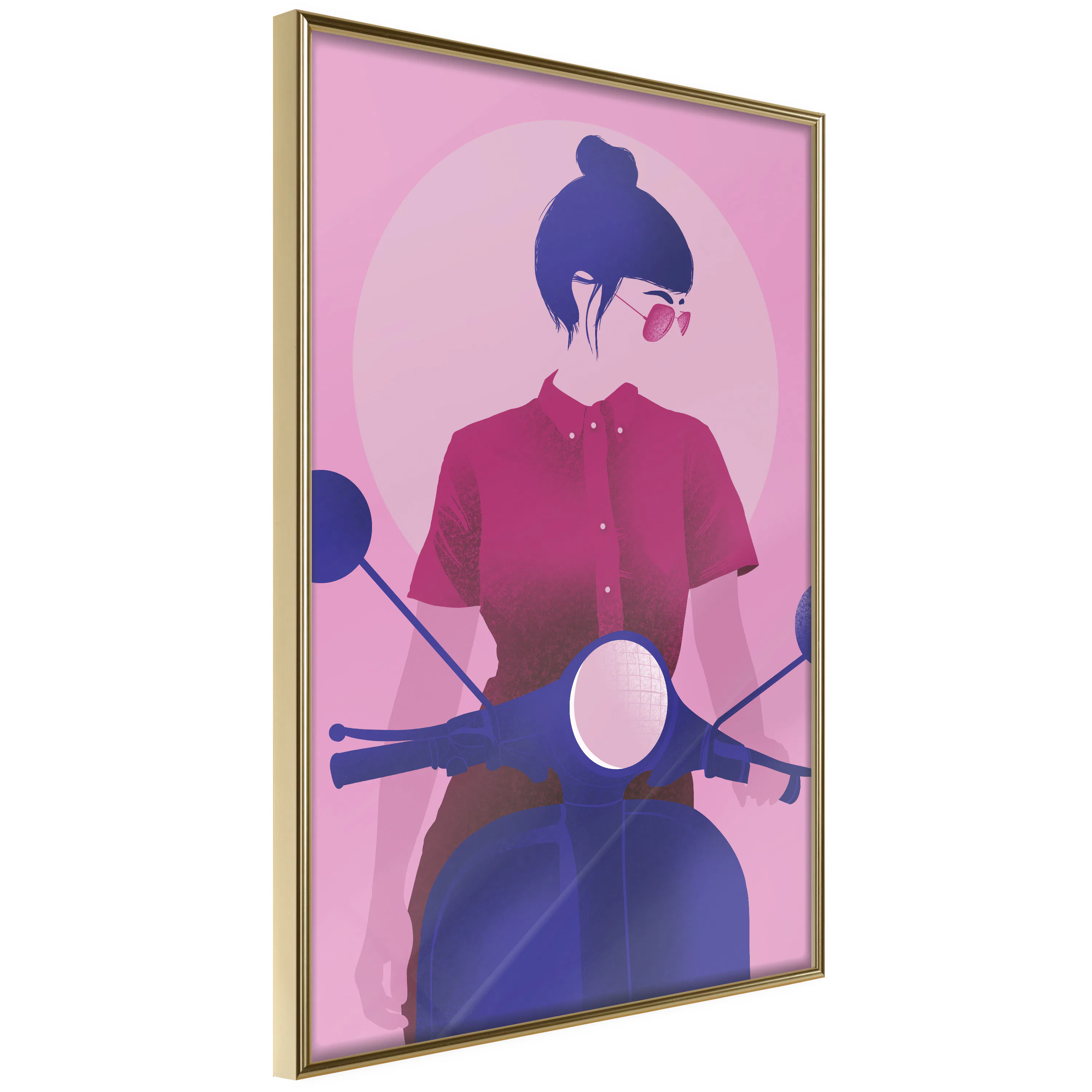 Poster Artgeist Affisch Girl on Scooter