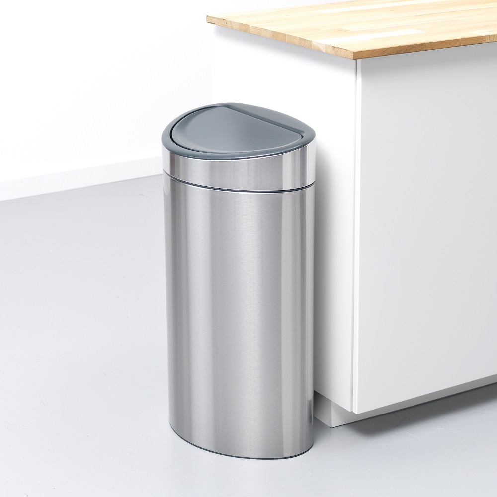 Touch Bin New 40L Matt Ståll Färg: Matt Ståll