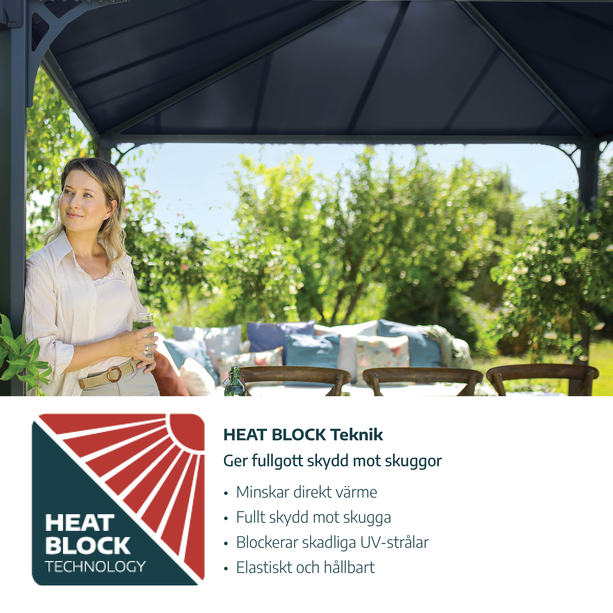 Canopia Roma Hardtop Aluminium Paviljong För Hela Säsongen 3,6 X 4,2 m