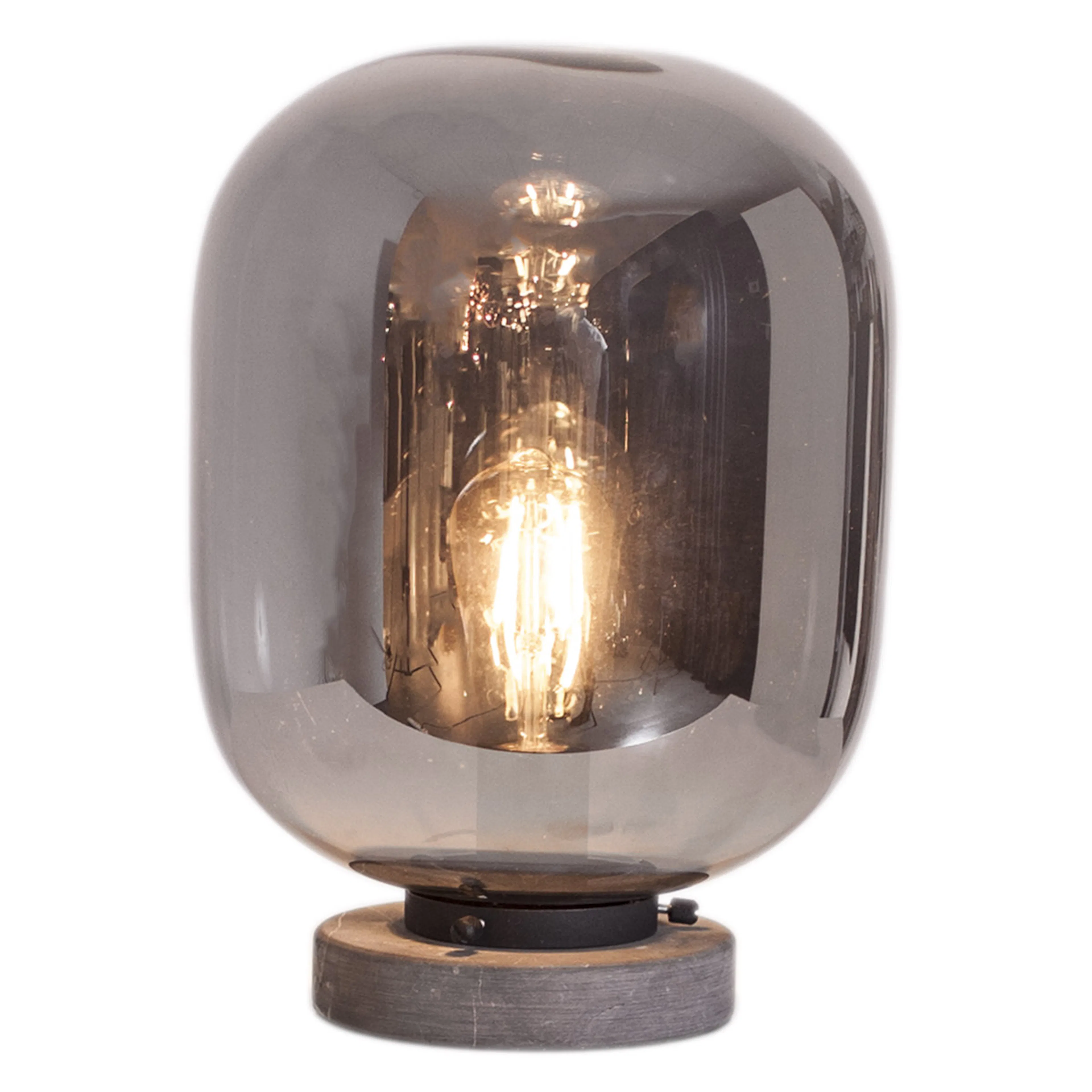 Bordslampa By Rydéns Leola H31 cm Svart Marmor/Rökgrå