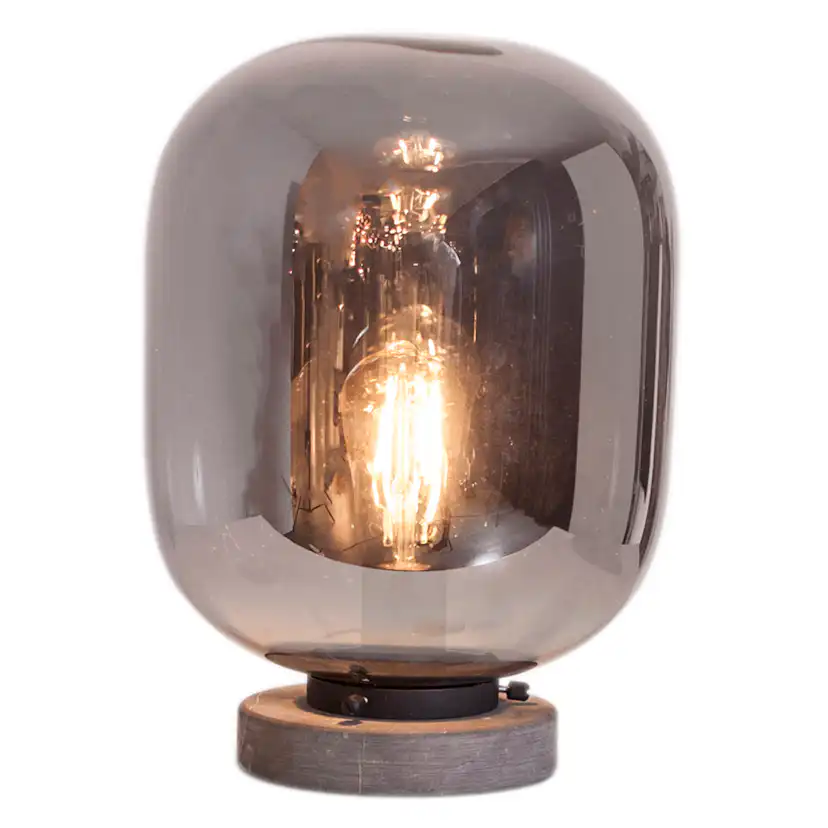 Bordslampa By Rydéns Leola H31 cm Svart Marmor/Rökgrå