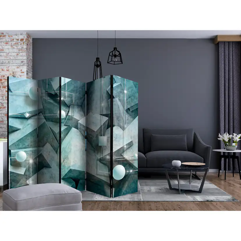 Rumsavdelare Skärmvägg Arkiio Concrete Cubes Green II 225x172 cm