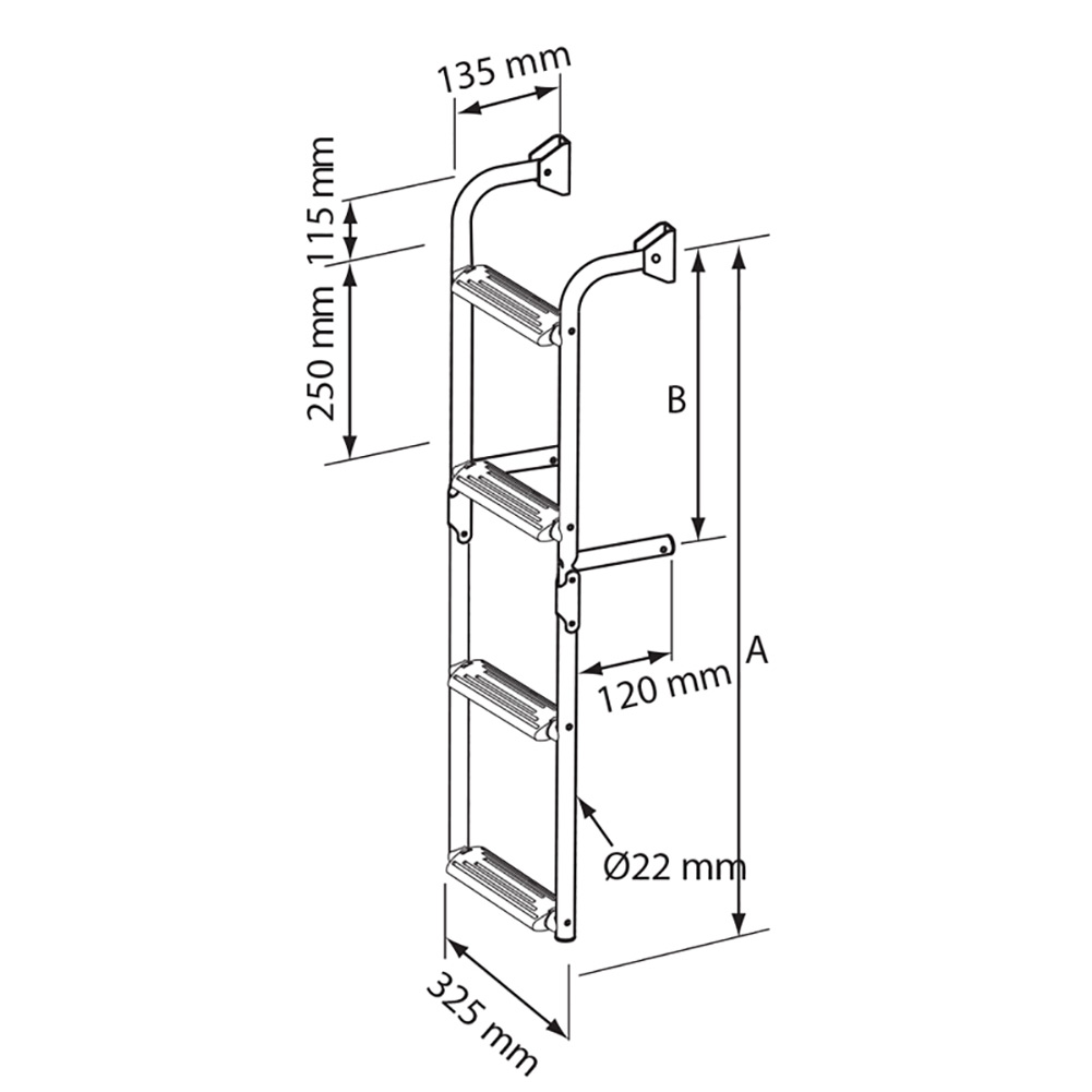 Badstege Nuova Rade Rf-stål 6 Steg 62 cm