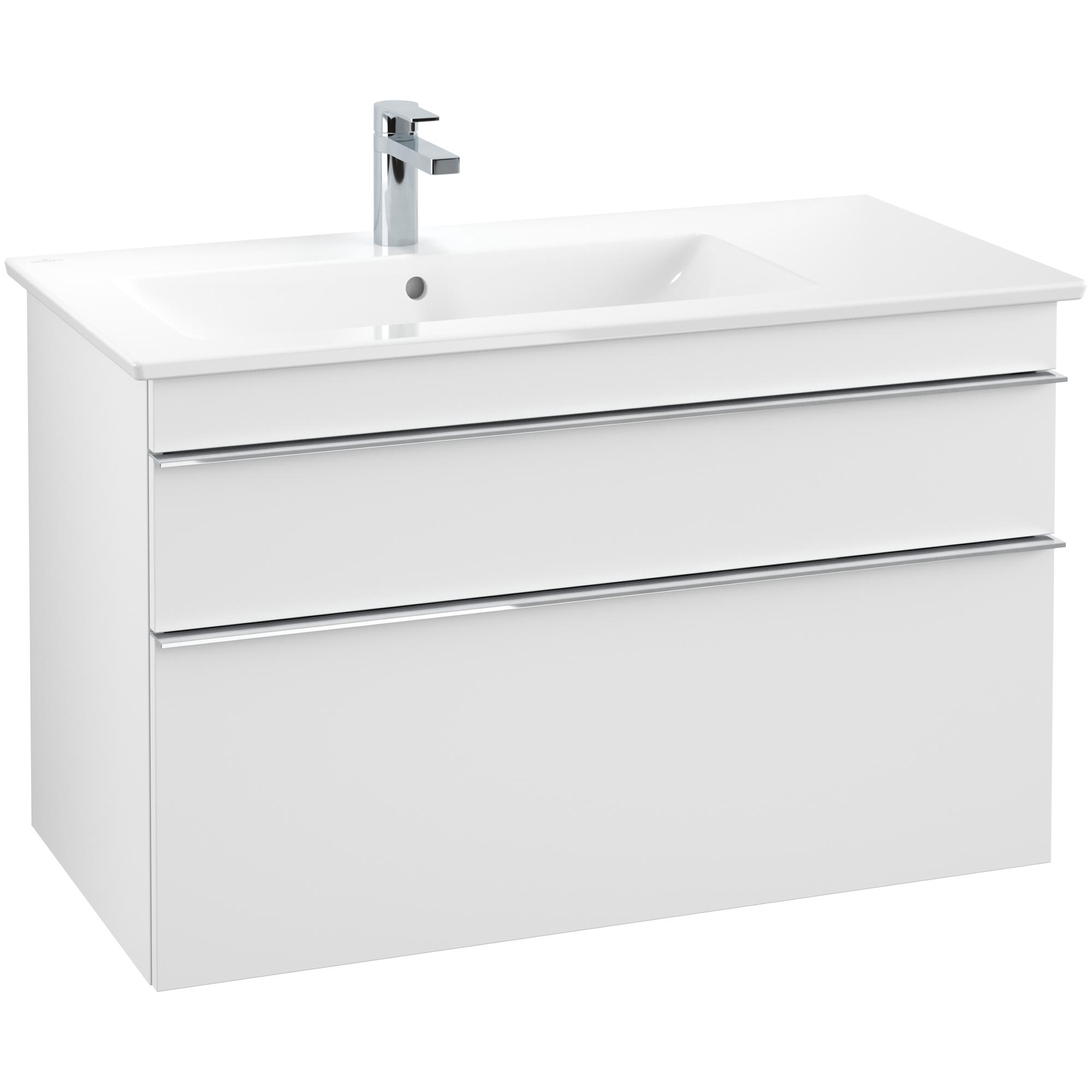 Tvättställsskåp Villeroy & Boch Venticello 95 cm med  2 Lådor för Ocentrerat Skåpstvättställ