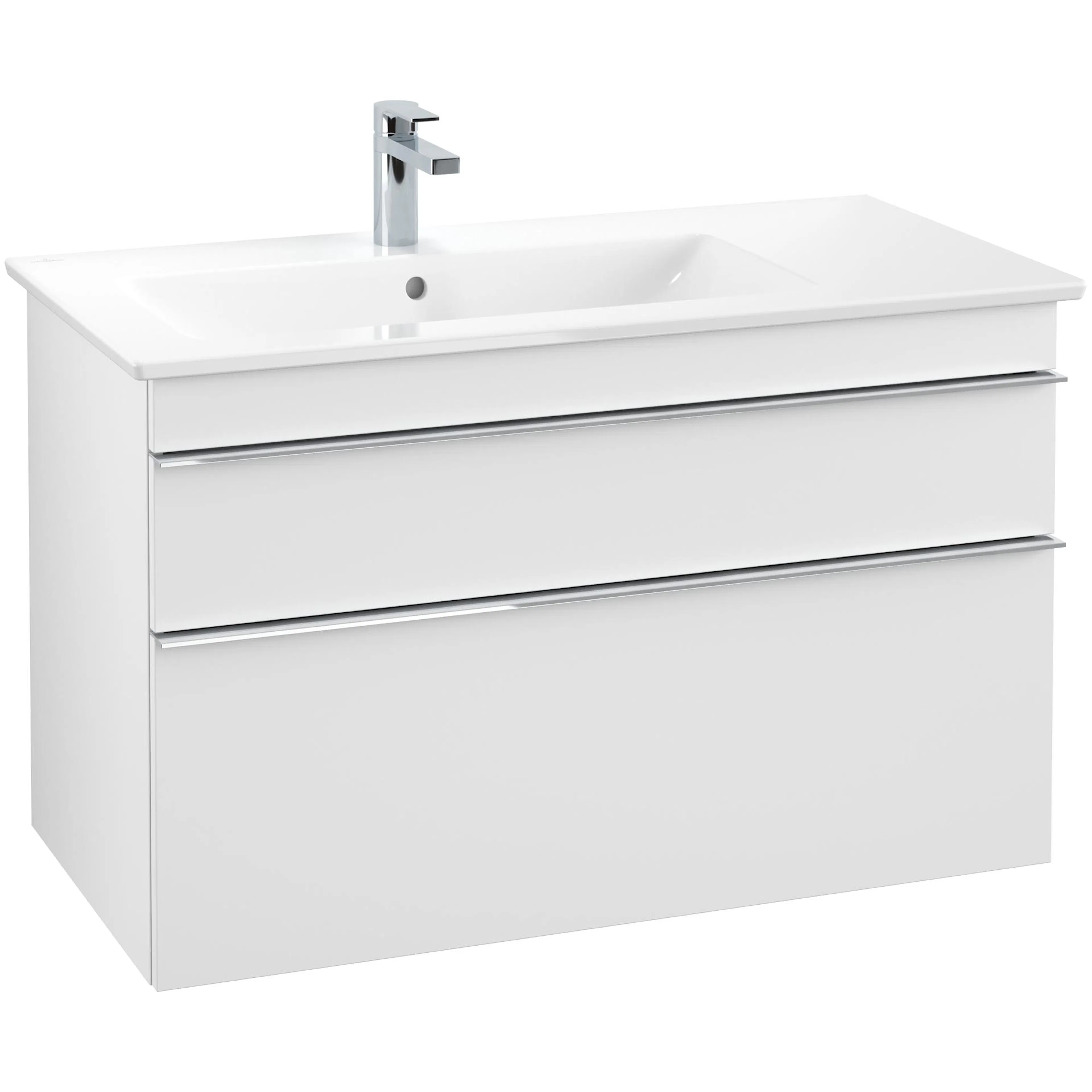 Tvättställsskåp Villeroy & Boch Venticello 95 cm med  2 Lådor för Ocentrerat Skåpstvättställ
