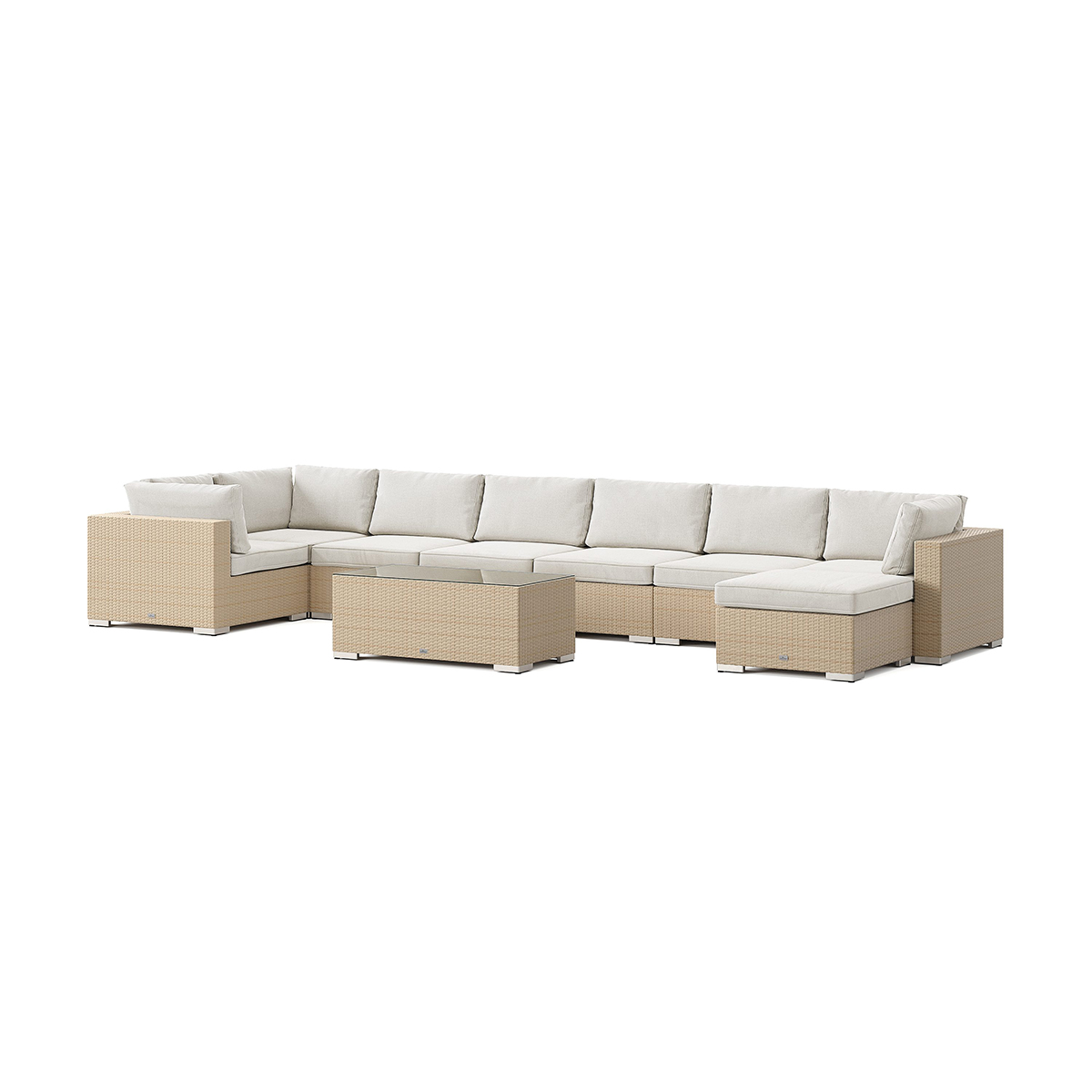 Loungegrupp Comfort Garden Bahamas U-formad utomhus loungegrupp 8-sits med vändbar divan och bord