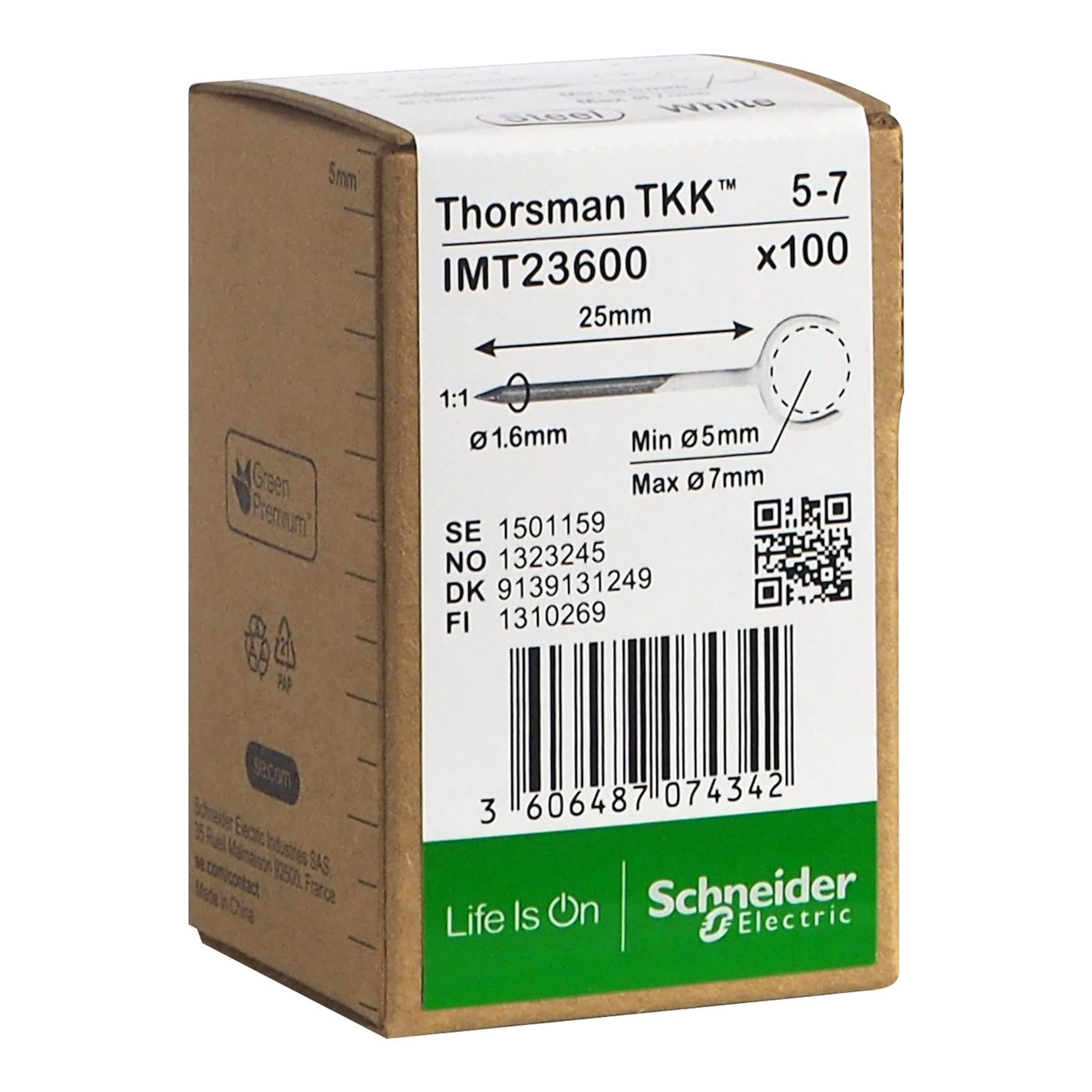METALLKLAM TKK 5-7, 1.6X25MM 1.6x25 mm, Längd: 7,5 mm (100st/fp)