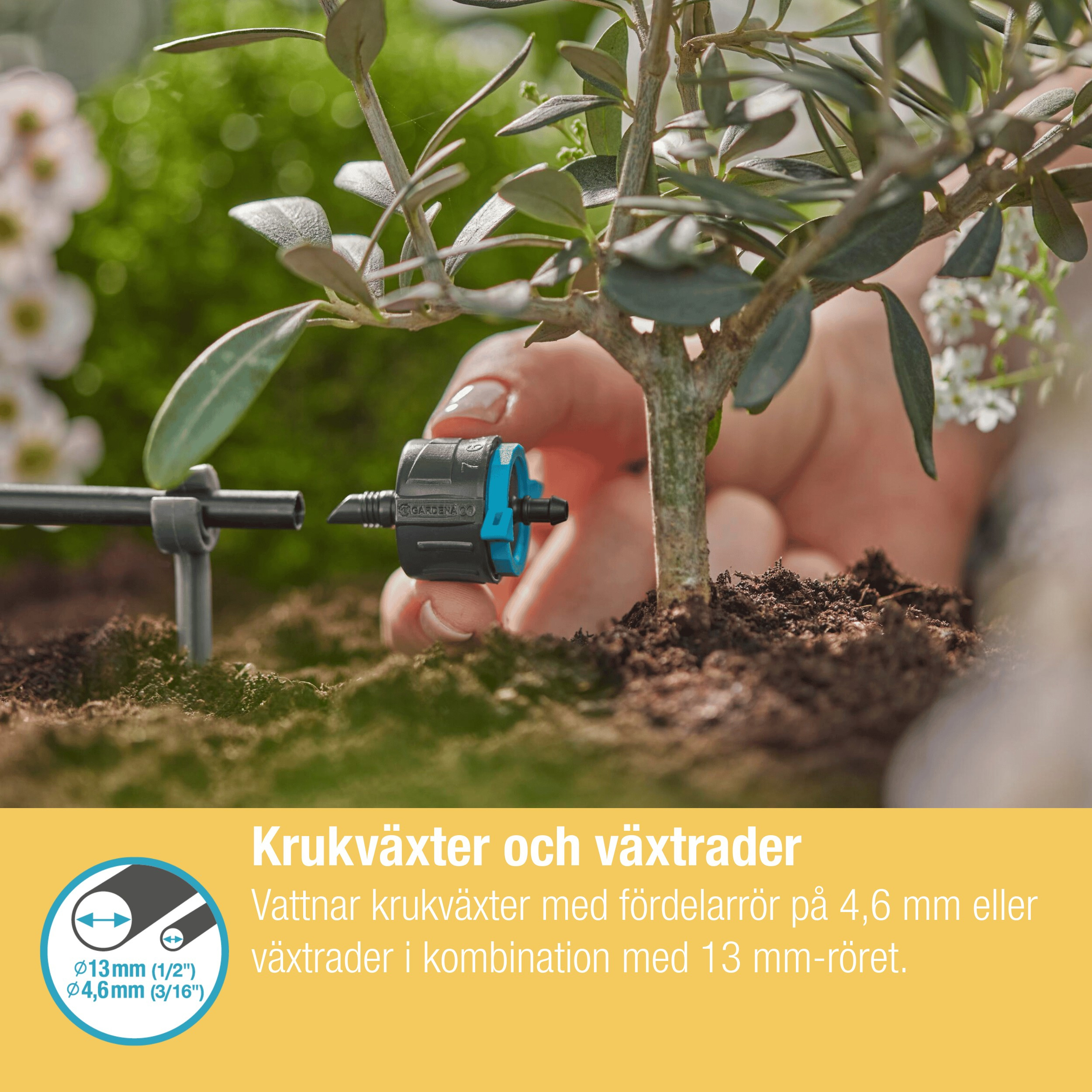Droppspridare Gardena Micro-Drip Ställbar 1-8 l/h Tryckregelrande