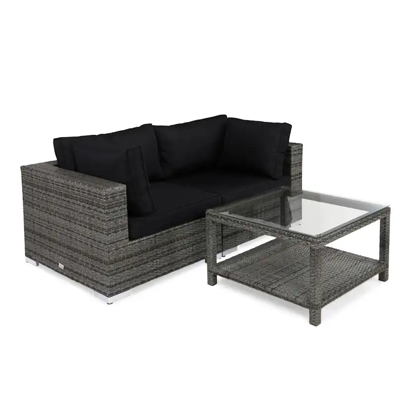 Bahamas Loungegrupp 2-sits Bord 75x75 Grå