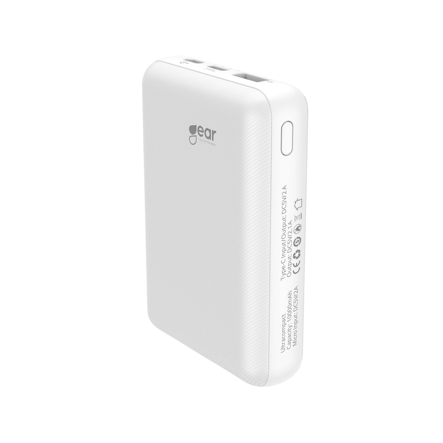Powerbank Gear 10 000Mah Lipolymer Ultracompact 2.1A 1Xmicrousb Vit
