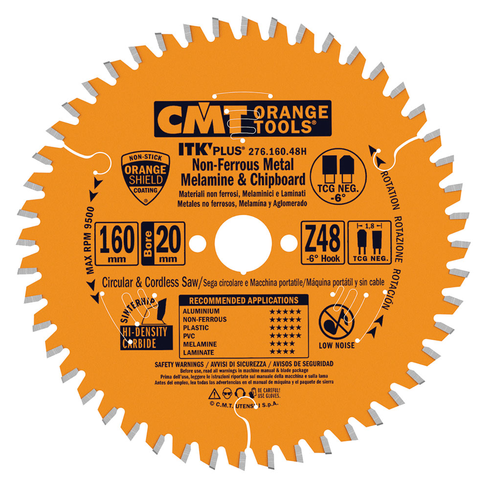 Sågklinga CMT Orange Tools fintandad NE Neg Alu/Plast