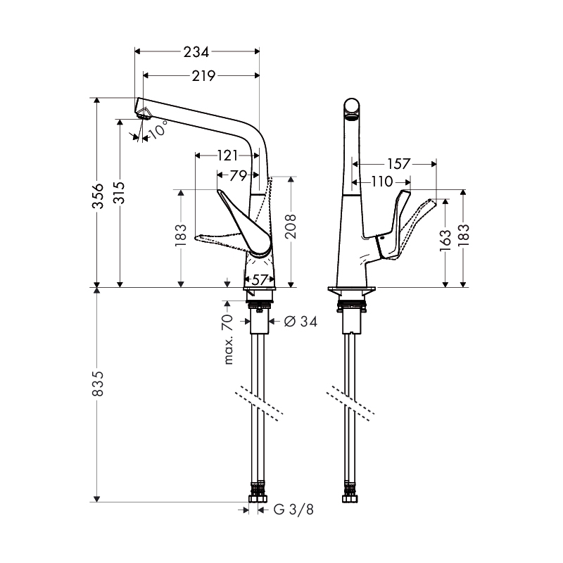 Köksblandare Hansgrohe Metris 320