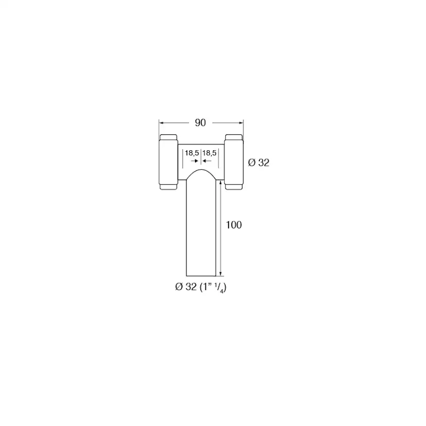 T-adapter Barka 1 1/4"