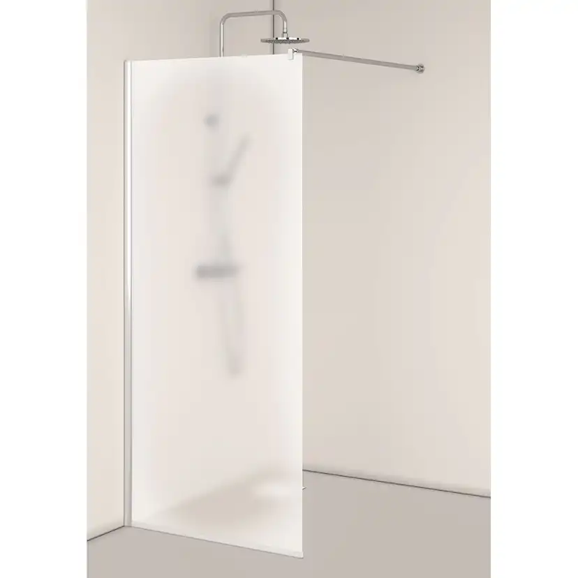 Duschvägg Hafa Igloo Pro I-WALL 80 FROST NAT Glas: Frostat glas, Profil: Aluminium, B: 775 mm