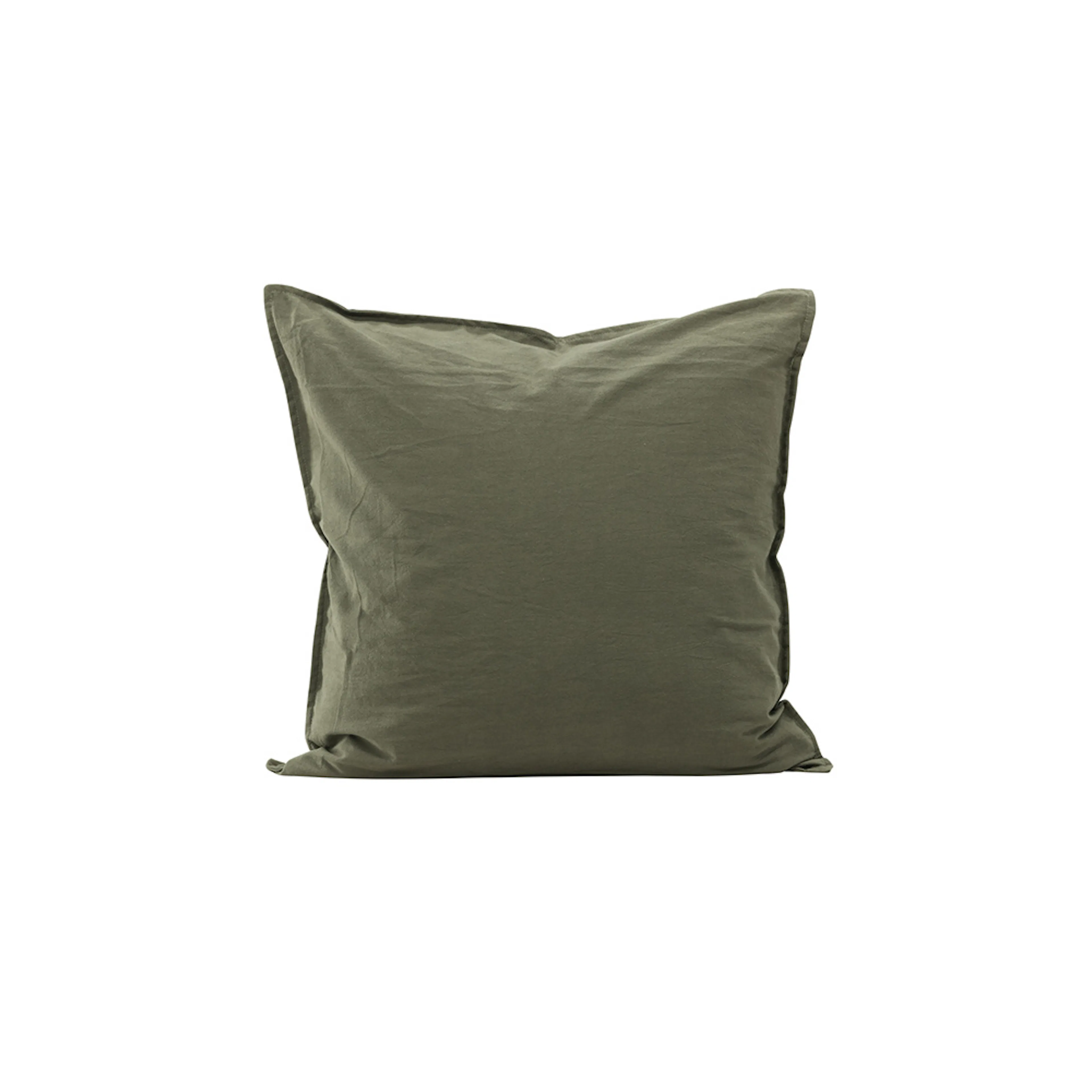 Ronja Cushion Cover Washed Cotton - Green Grön