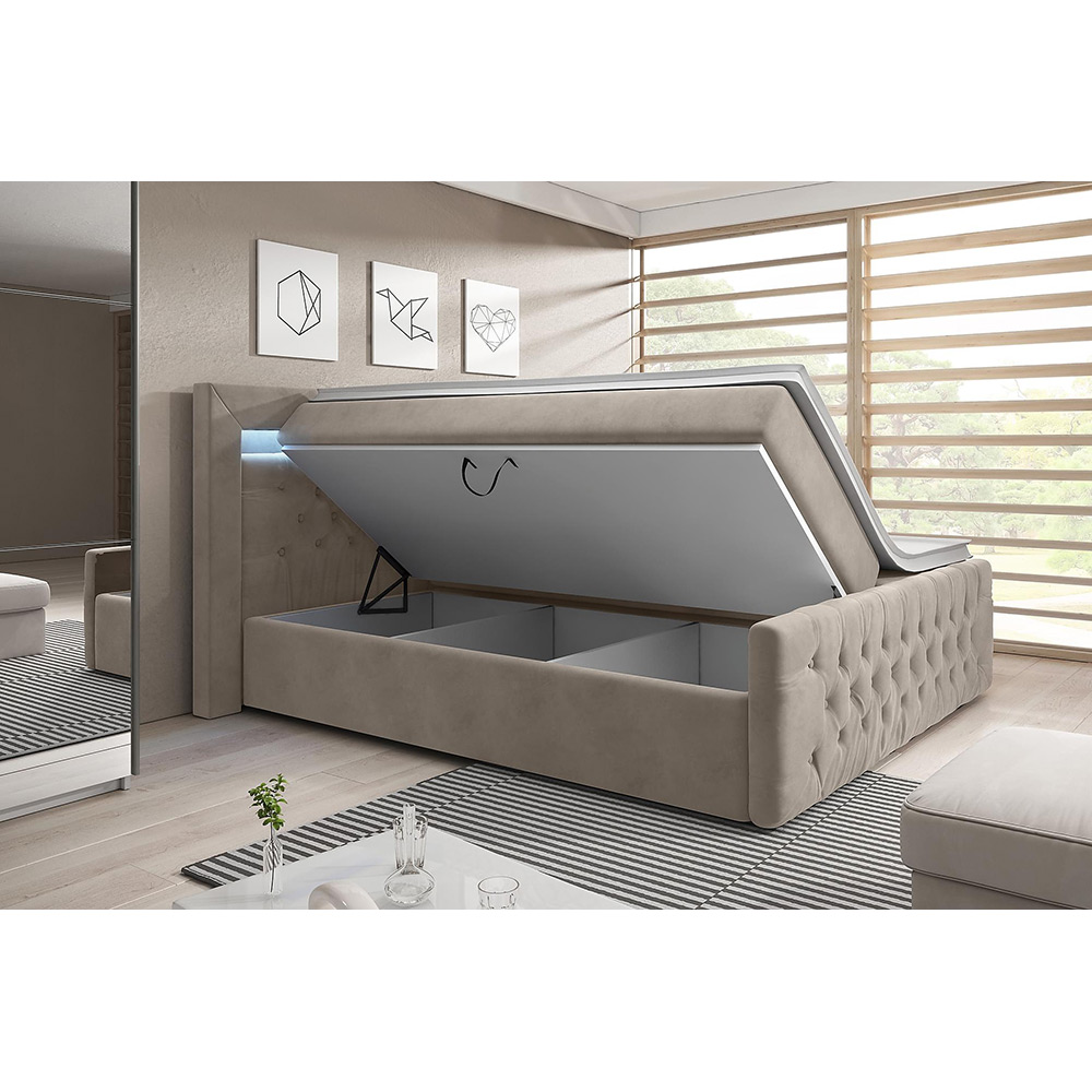 Kontinentalsäng Cloud47 Sängpaket Franco med Förvaring och LED-belysning