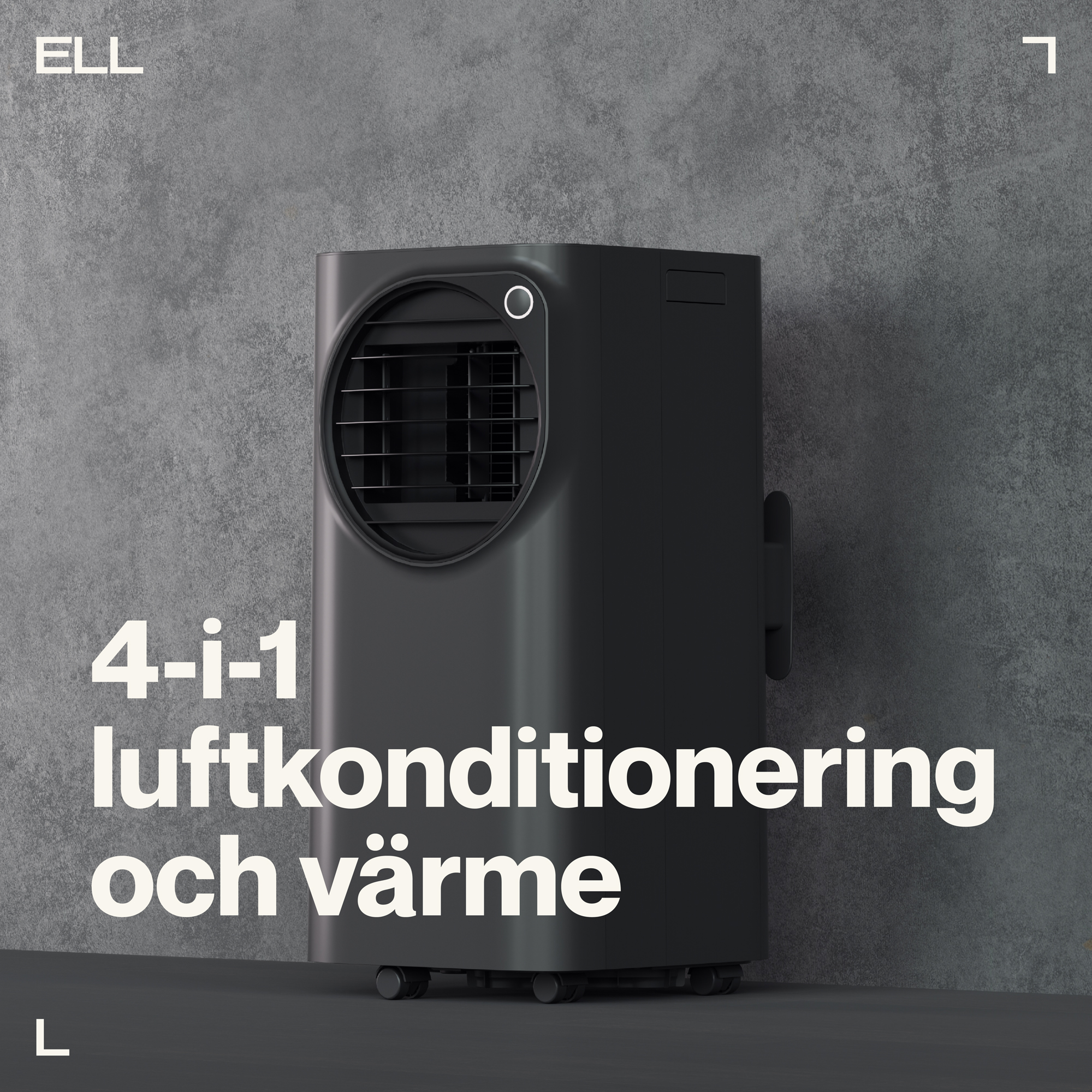 Portabel AC ELL Atmos 12000BTU 4-i-1 Funktion Kyla/Värme/Avfuktning/Ventilation