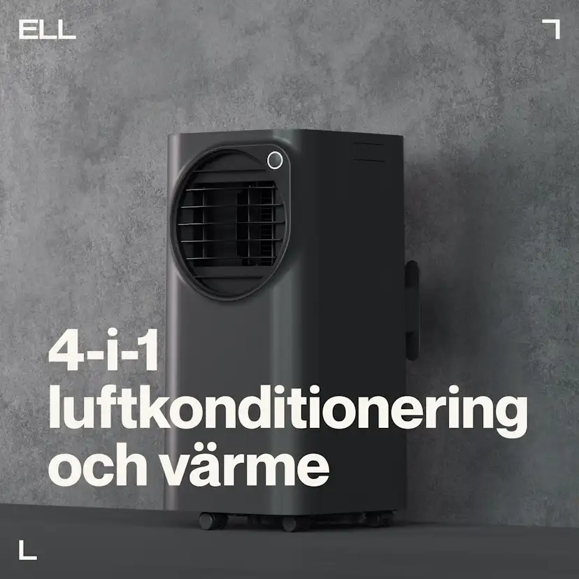 Portabel AC ELL Atmos 12000BTU 4-i-1 Funktion Kyla/Värme/Avfuktning/Ventilation