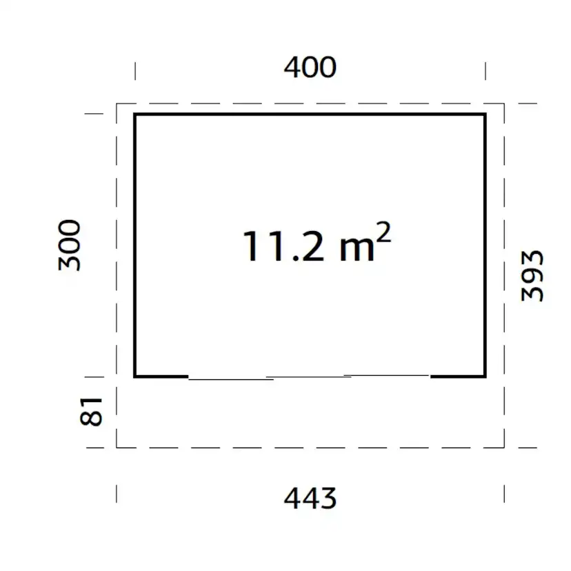 Trädgårdshus Palmako Grace 12,0 m2 (inv. 11,2 m2) med skjutpartier SlidePlus
