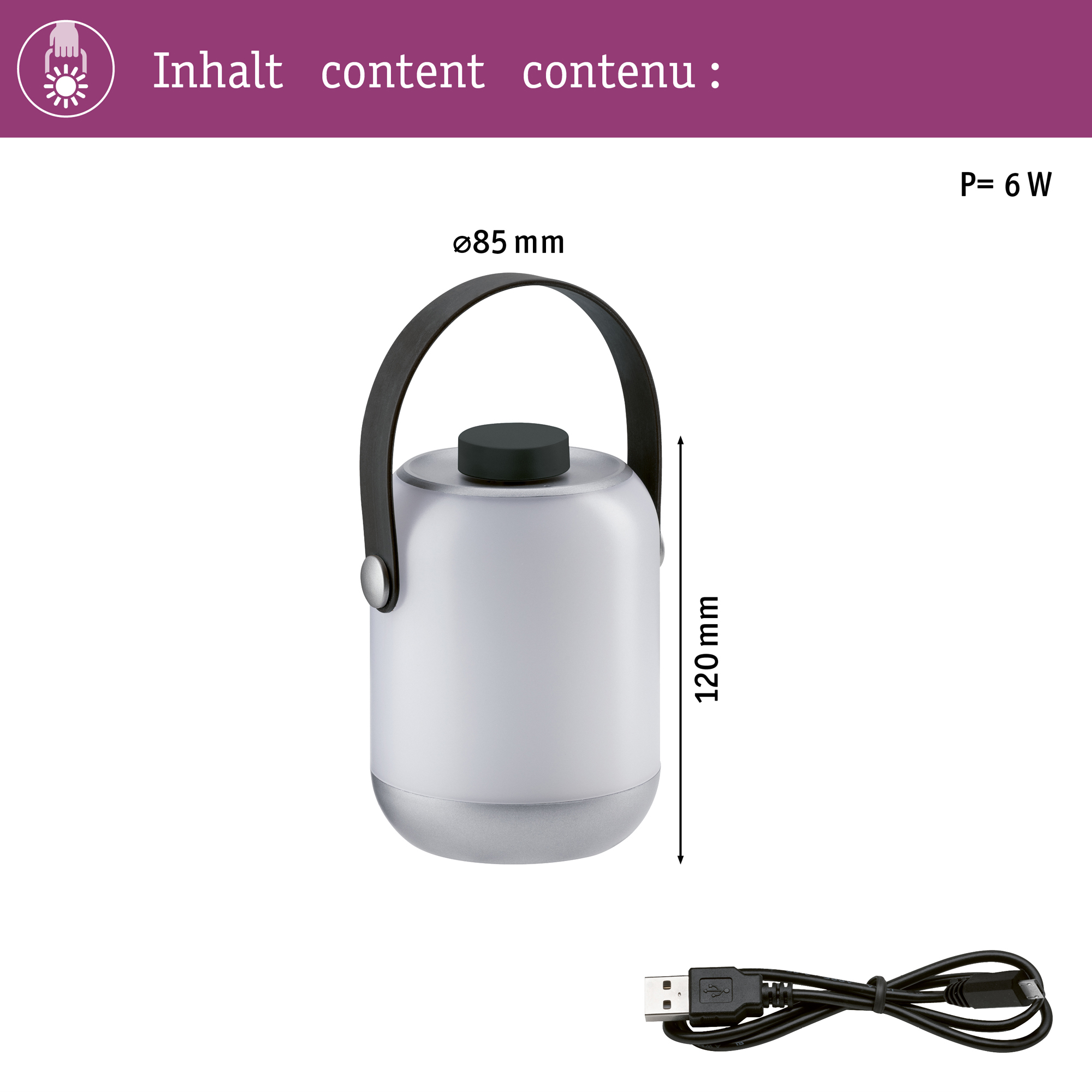 Portabel Lampa Paulmann Clutch Batteridriven IP44