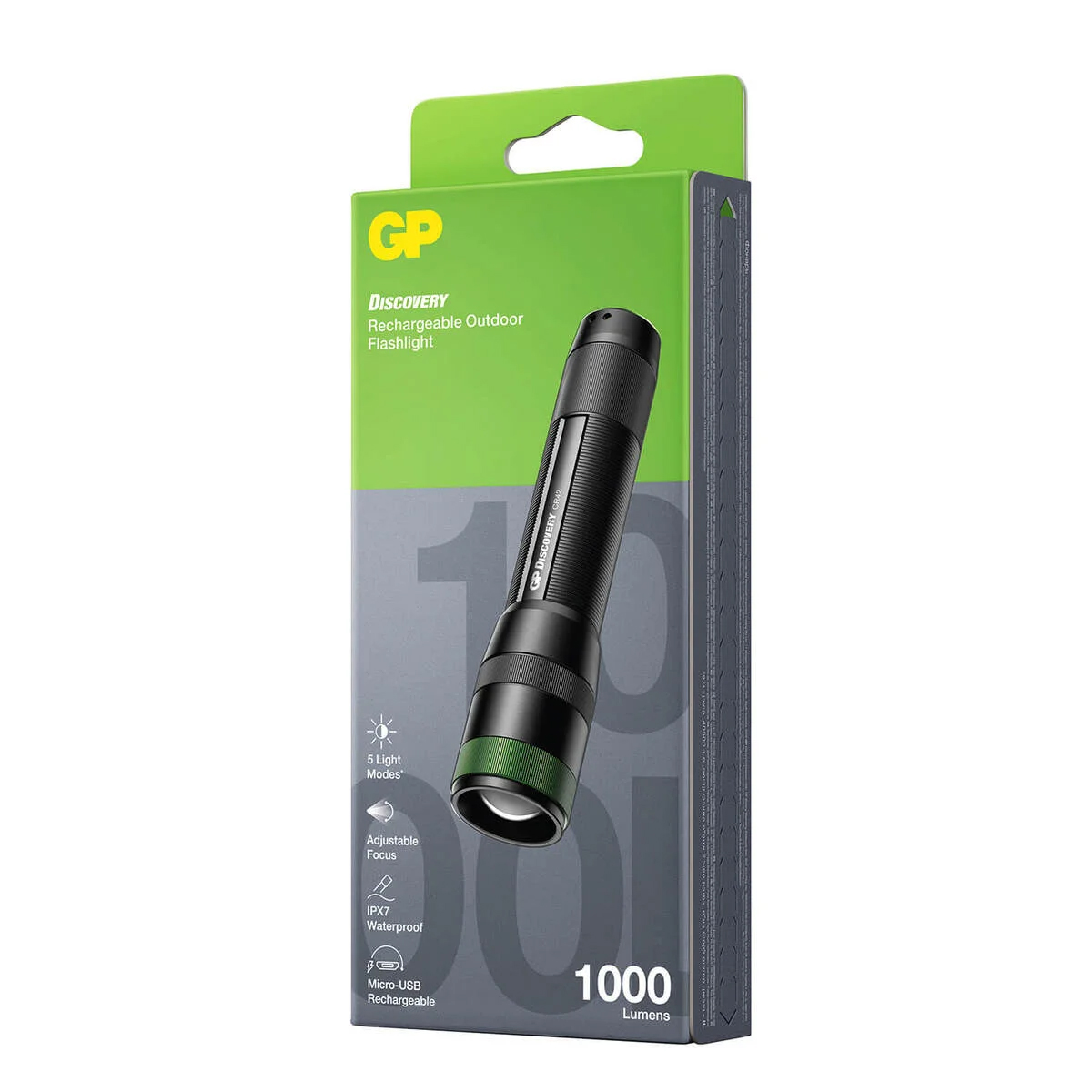 Uppladdningsbar Ficklampa GP Batteries Discovery CR42 1000lm Svart