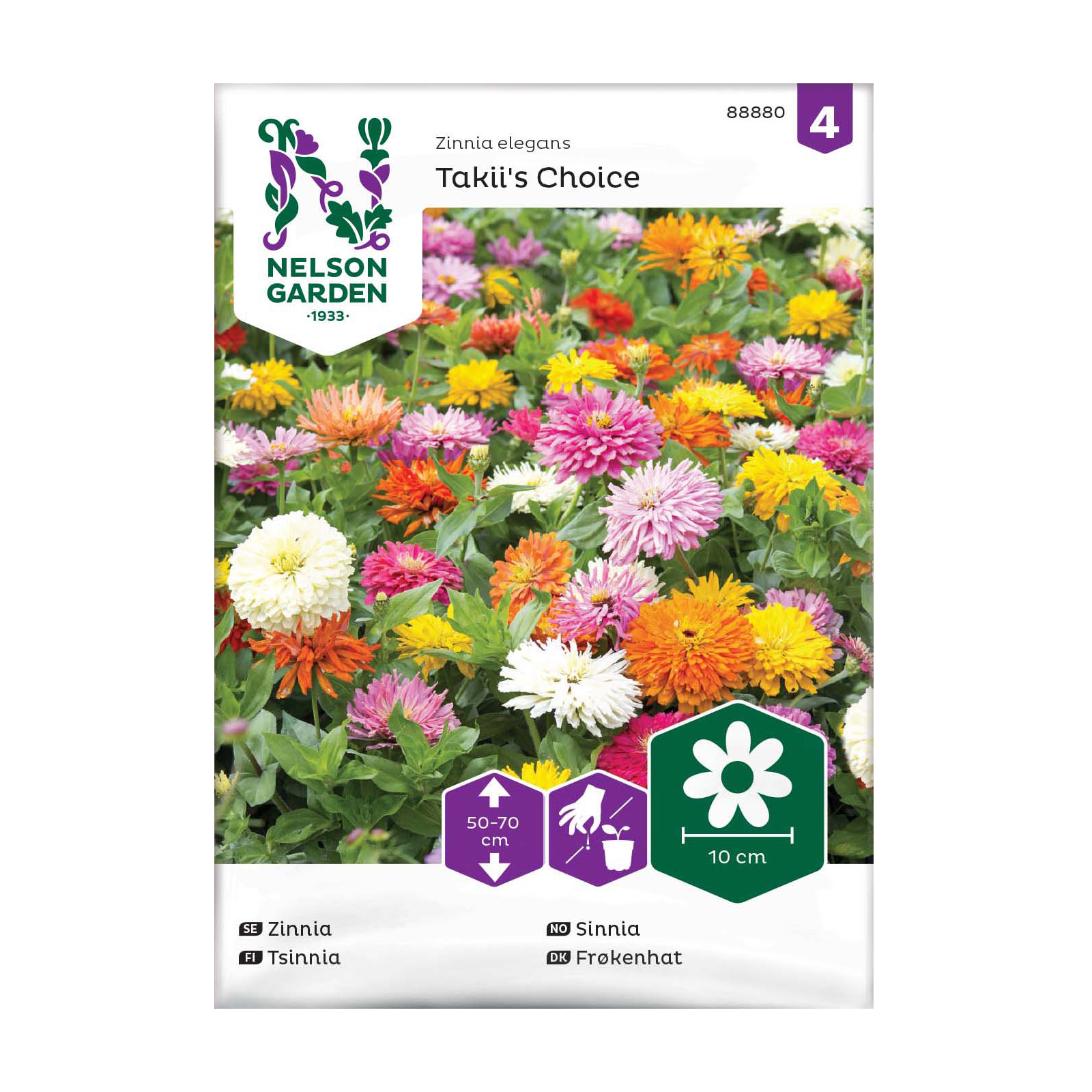 Frö Zinnia Nelson Garden Takiis Choice