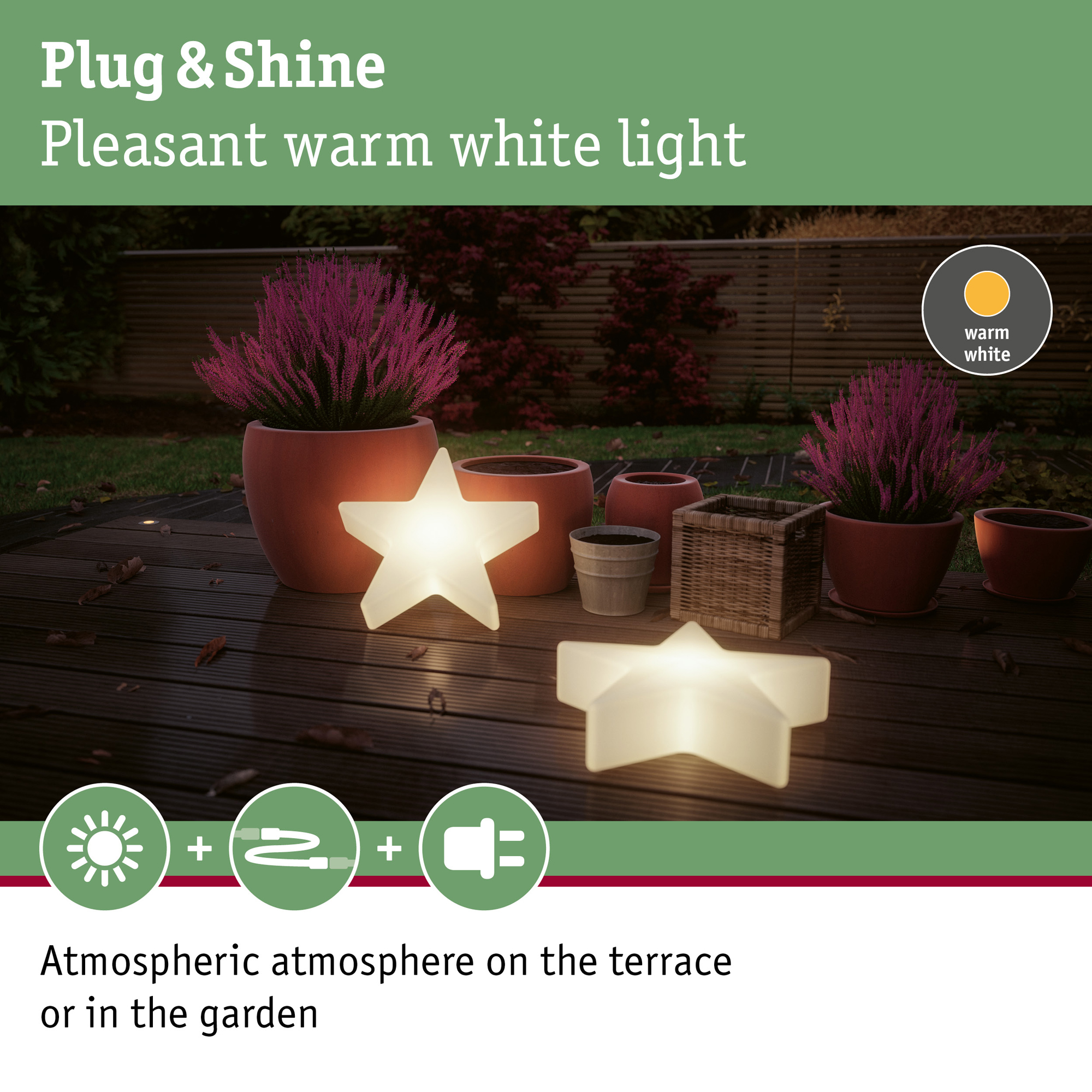 Dekorationsljus LED Paulmann Star Plug & Shine IP67 24V
