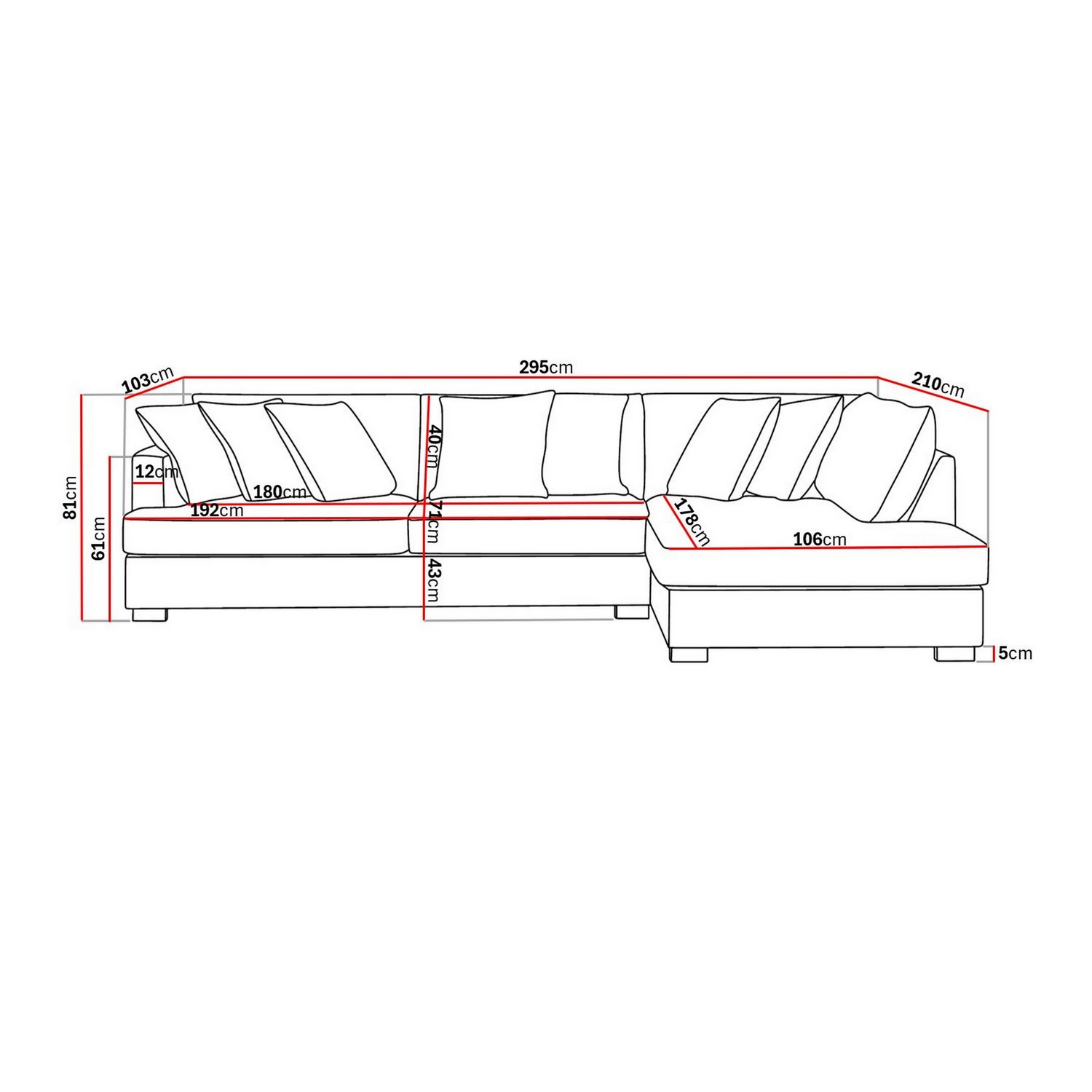Soffa Scandinavian Choice Rossita 4-sits L-Formad Djup Schäslongsoffa