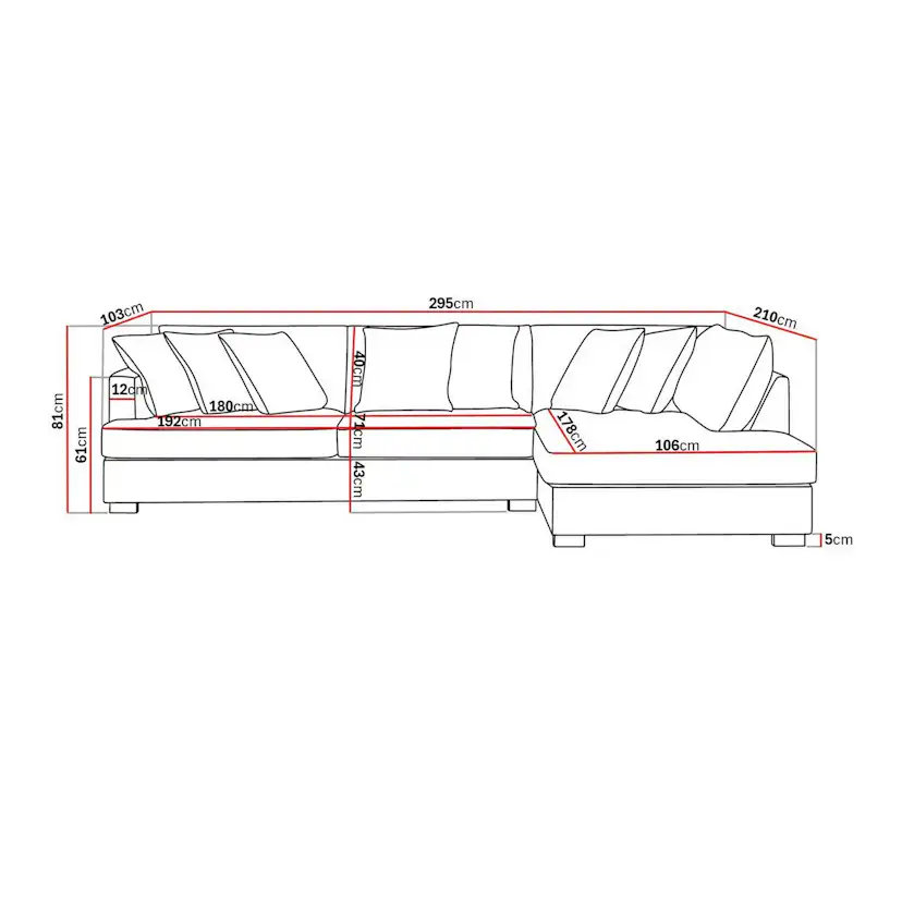 Soffa Scandinavian Choice Rossita 4-sits L-Formad Djup Schäslongsoffa